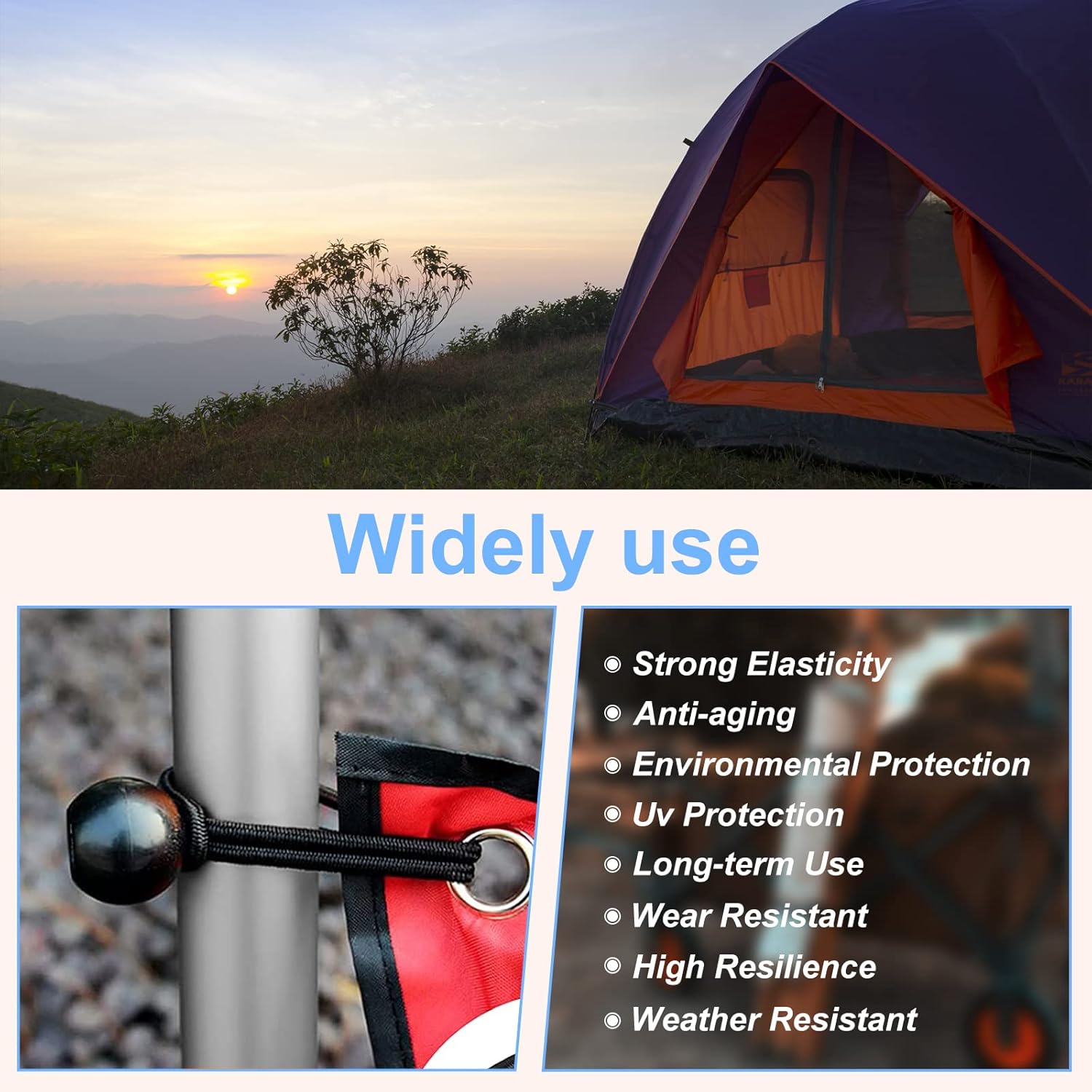 30PCS of 3 Sizes Ball Bungee Cords, 6, 9, 11 Inch Tarp Canopy Bungee Balls, Heavy Duty Tie Down Cord for Shelter, Gazebo, Camping, Tent, Cargo