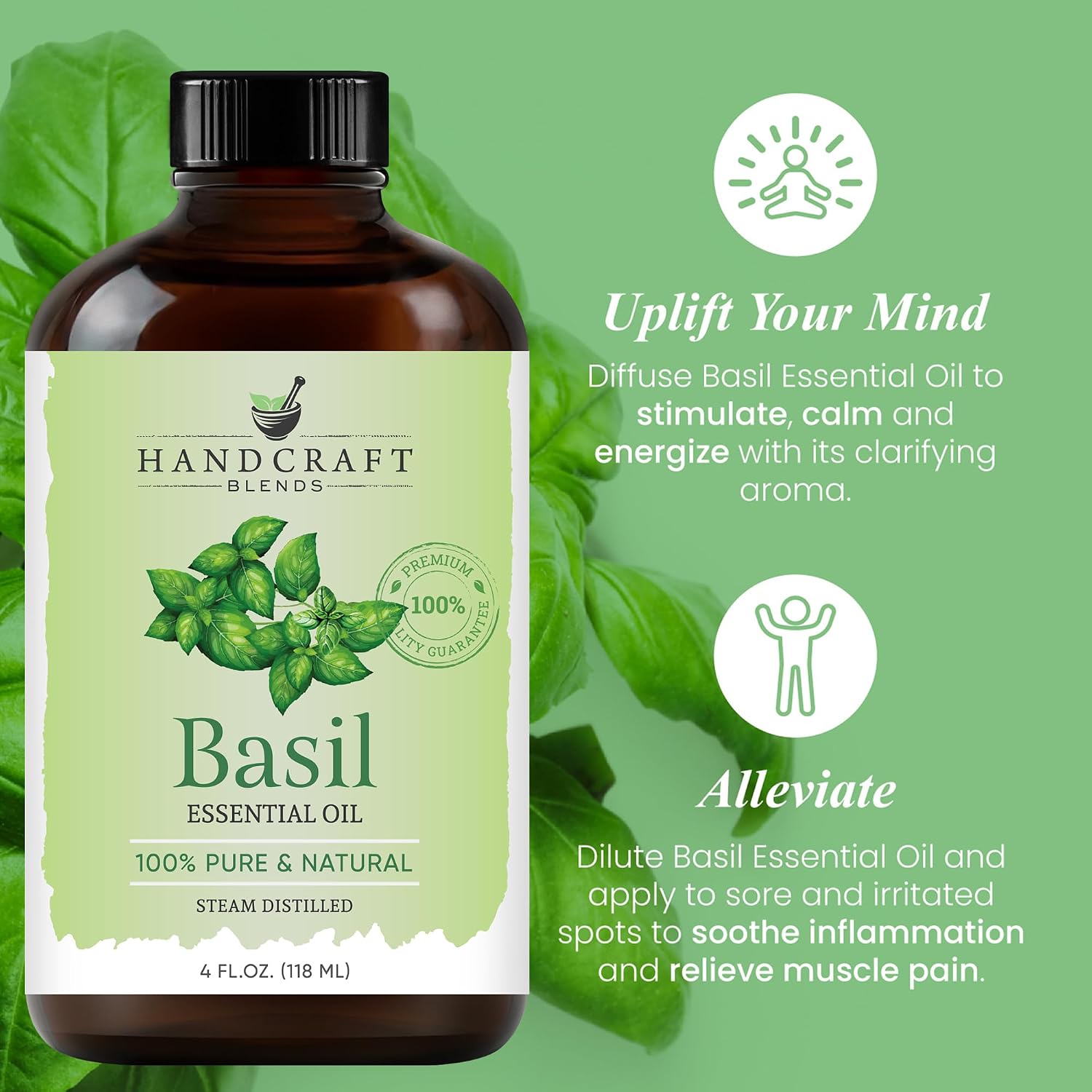 Handcraft Blends Peppermint Essential Oil – Huge 4 Fl Oz – 100% Pure and Natural – Premium Grade Essential Oil for Diffuser and Aromatherapy, Skin, Massage, Candle and Soap Making Fragrance