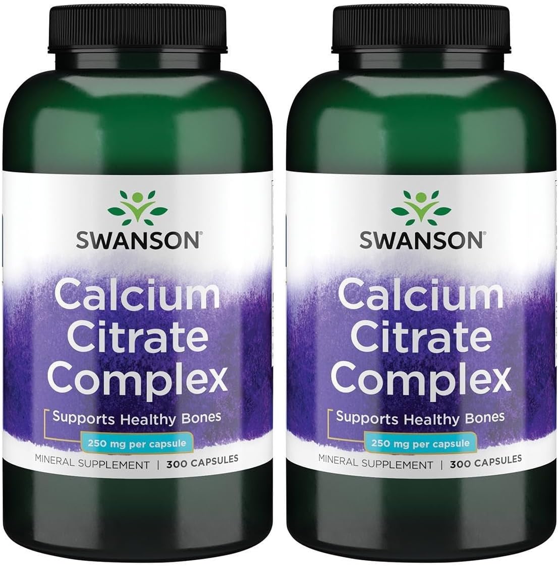 Swanson Calcium Citrate Complex Muscle Bone Health Support Mineral Supplement 300 Capsules | Powerful Calcium Combination for Bone Health; An Effective Blend of Citrate and Carbonate for Easy Assimilation