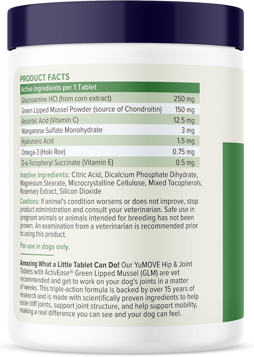YuMOVE Dog Hip & Joint Supplement, Regular Strength 60 Chewable Tablets | ActivEase Green Lipped Mussel, Glucosamine for Dogs, Hyaluronic Acid & Omega 3 Joint Supplement, NASC Certified