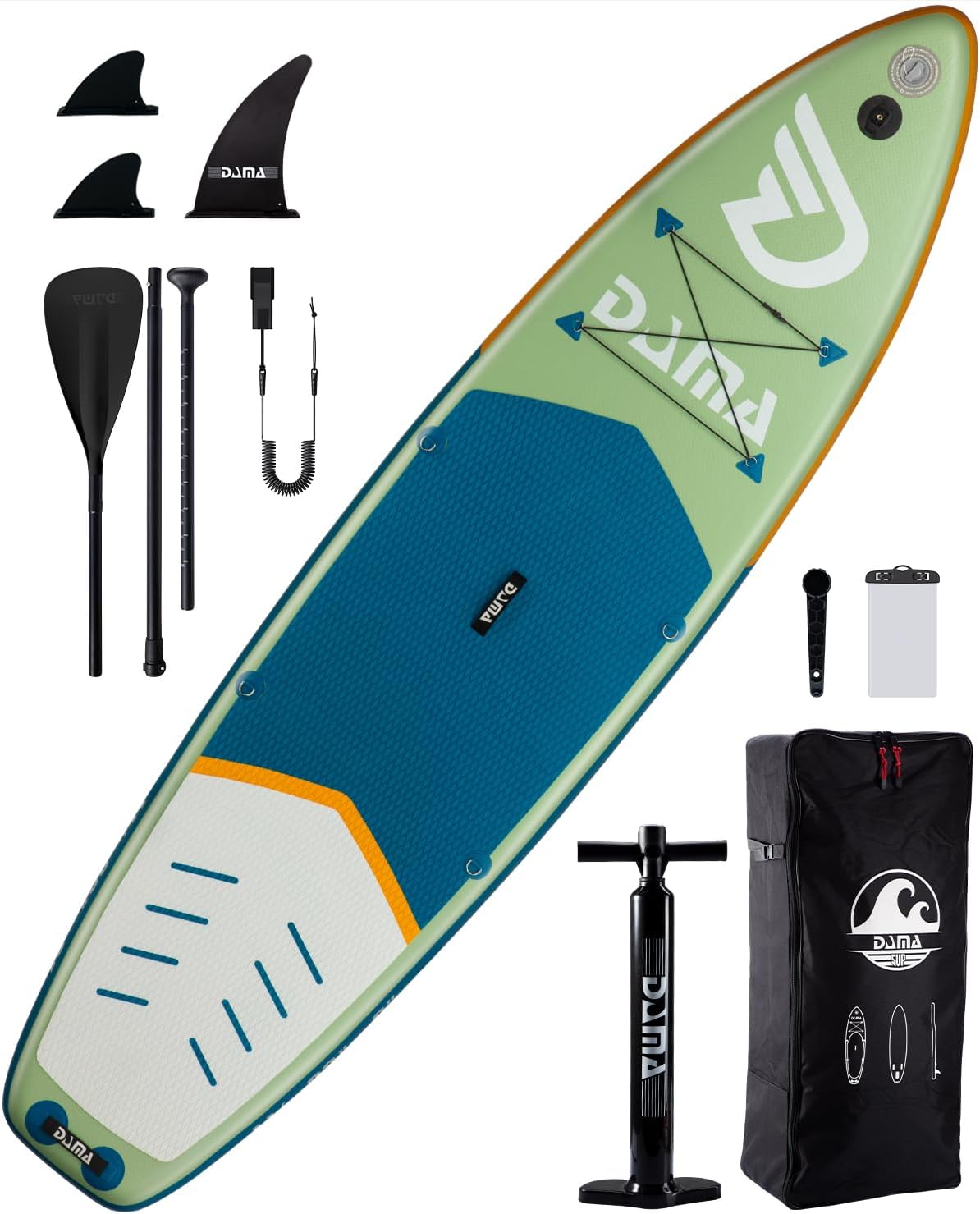 DAMA Inflatable Stand Up Paddle Boards for Adults w/Sup Board Accessories Hand Pump 4pcs Kayak Floating Paddle | Wide Stance