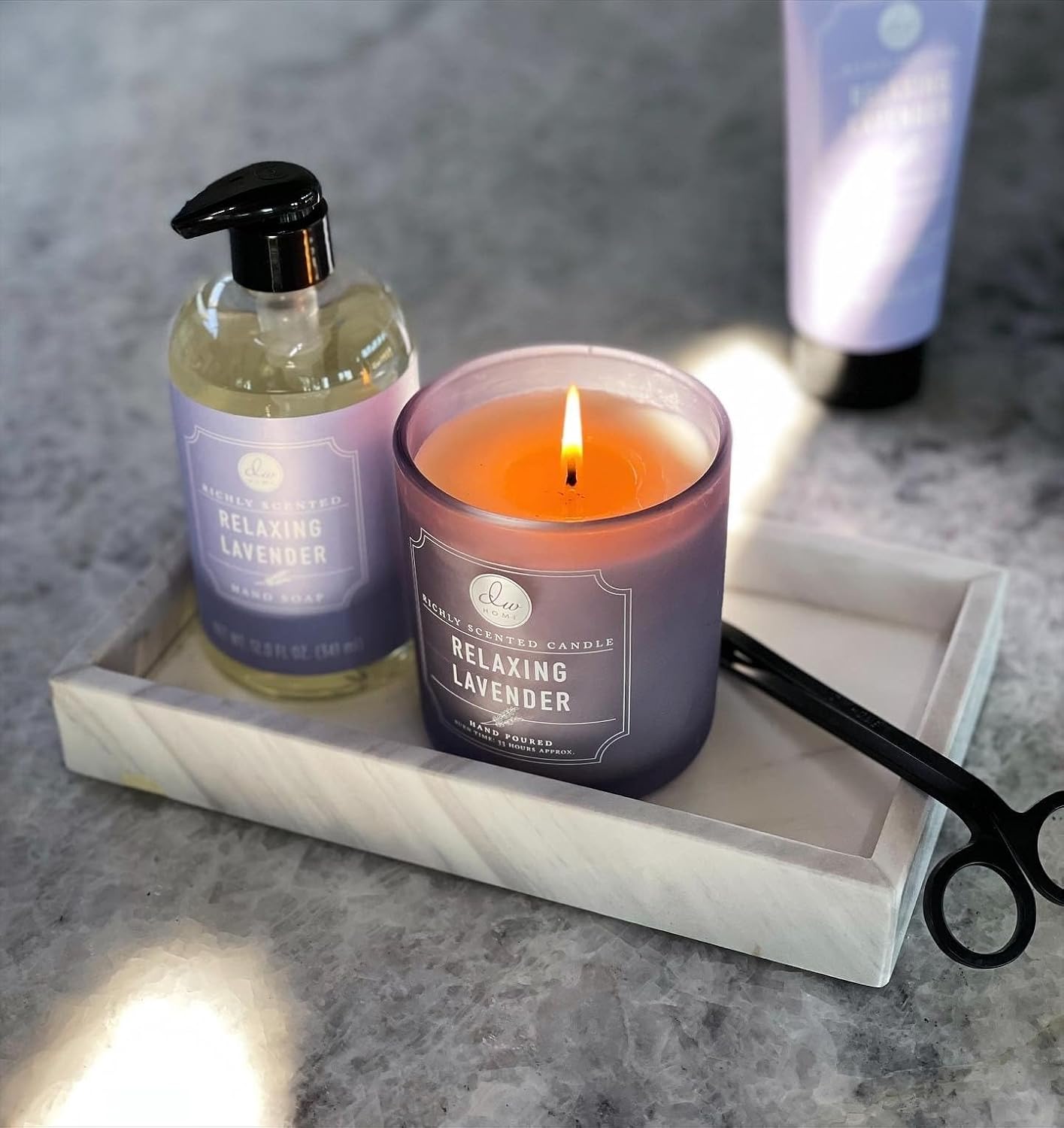 DW Home Relaxing Lavender Scented Candle for Home, 9 oz, 8.8 oz Candle Jar, Up to 33H Burn Time, Luxury Scented Candle for Relaxation, Gifting, Home Décor