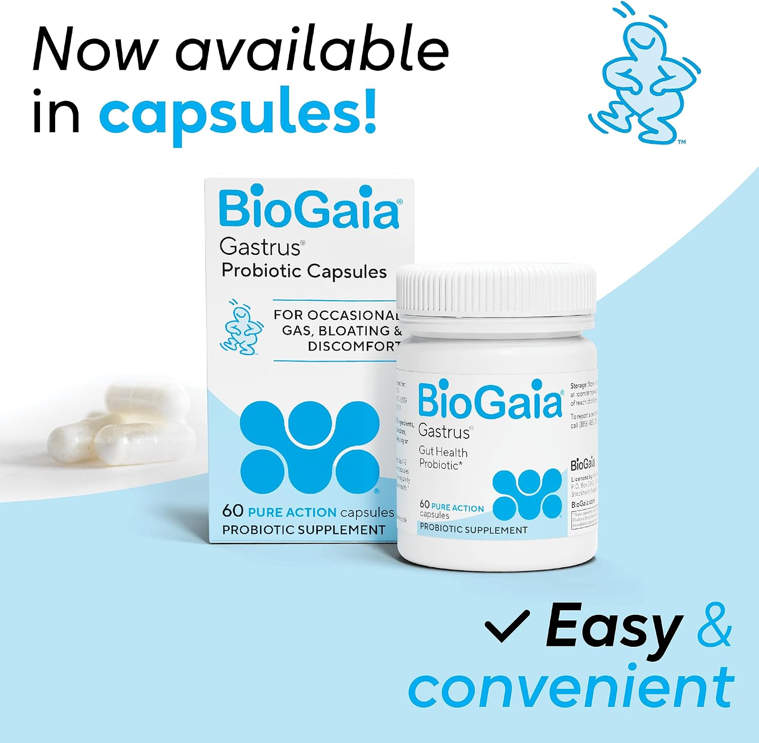 BioGaia Gastrus L reuteri Probiotic | 35 Years of Clinical Gut Research | L reuteri 6475 + 17938 Probiotics | Ease Gut Discomfort, Gas & Bloating | Promotes a Healthy Gut & Microbiome | 30 Chewables