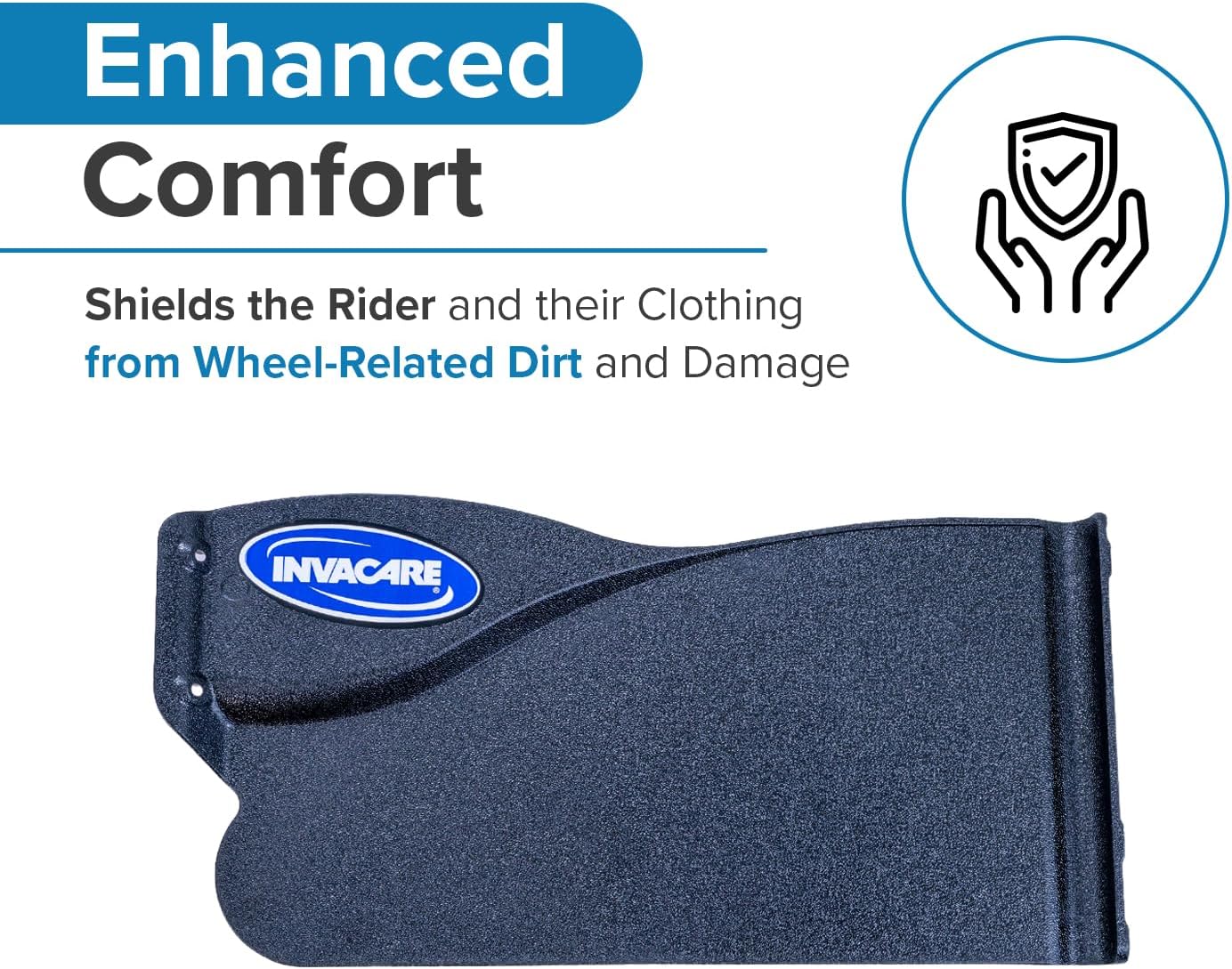AlveyTech Desk Length Clothing Guard for Invacare Tracer & 9000 Series Wheelchairs (Right) - Replacement Black 11-1/2" x 5" Wheelchair Under Armrest Guard, Side Specific (1110285)
