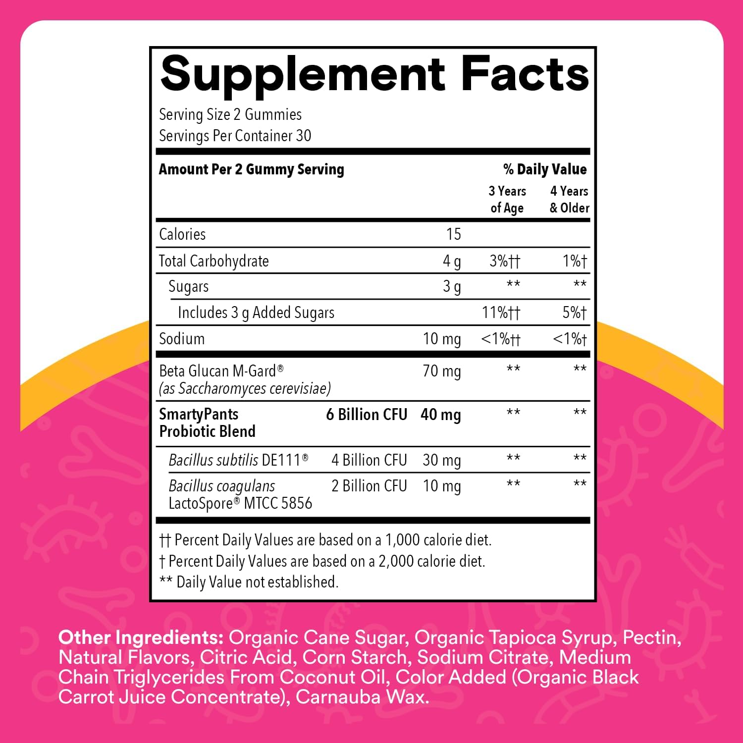 SmartyPants Kids Probiotic & Prebiotic Gummies for Digestive Health: Gut Health Supplement, Clinically Studied Prebiotic for Immune Support, Strawberry, 60 Count (30 Day Supply)
