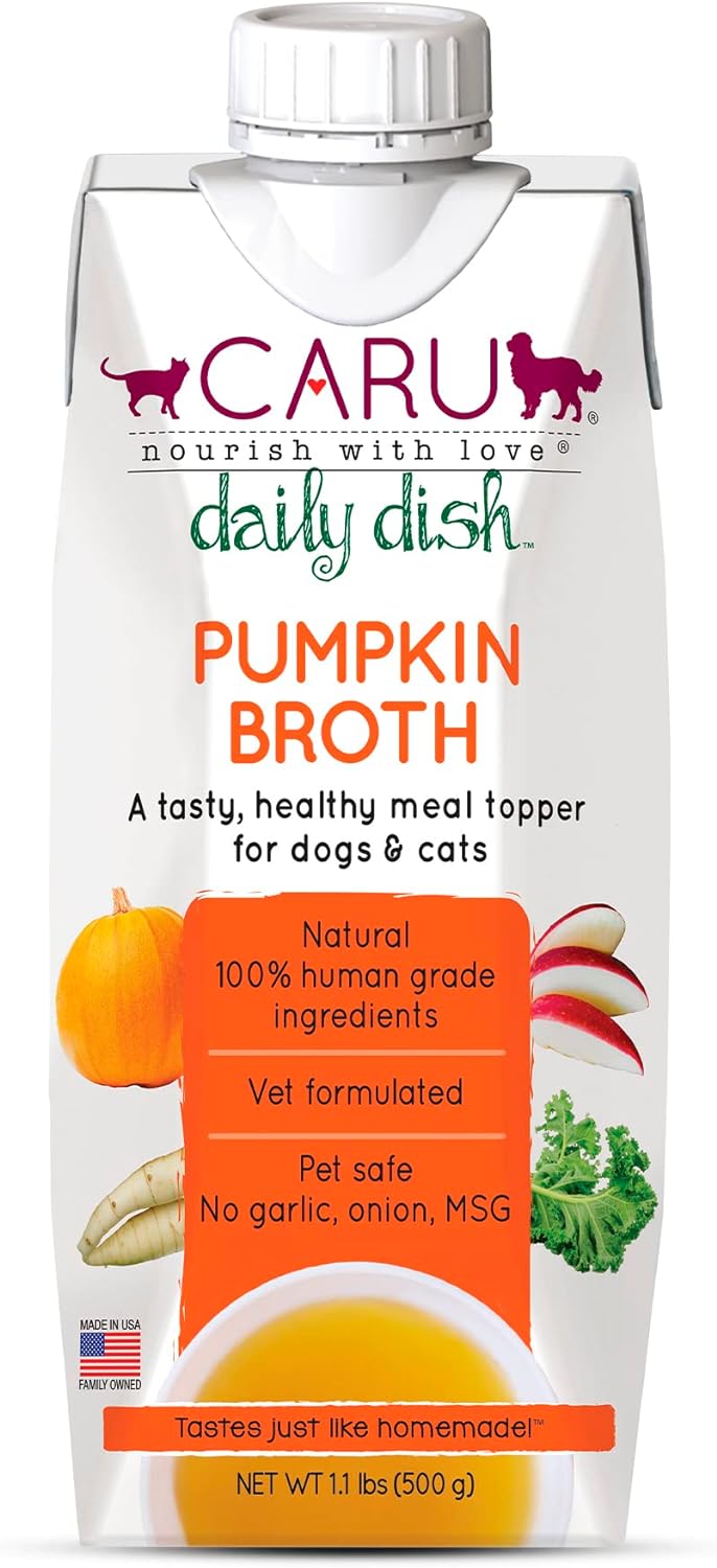 Caru Daily Dish Beef Bone Broth, Topper – Dogs & Cats – 17.6 oz, 1 Pack