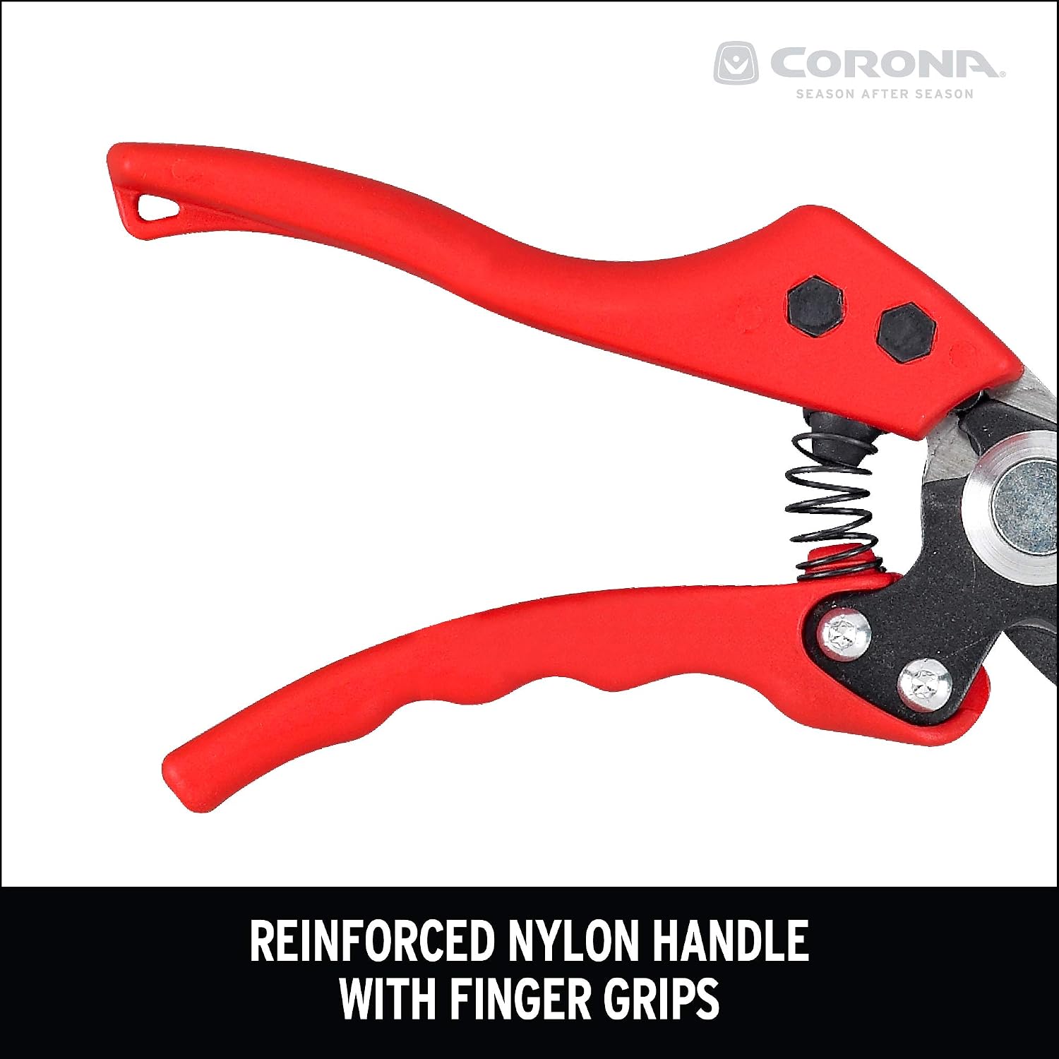 Corona BP 4180 Non-stick Steel Angled Bypass Hand Pruner - 5/8 inch Cut Capacity Stem and Branch Garden Shears, Red