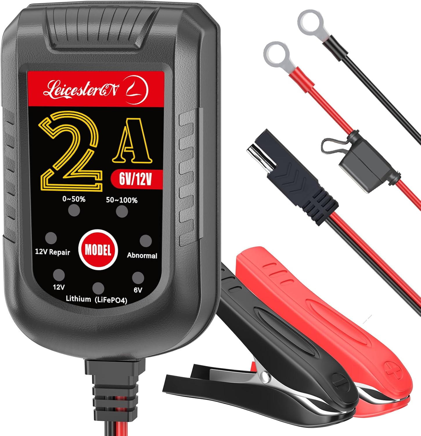 2A Battery Maintainer & Trickle Charger, 6V 12V Smart Float Charger with Pulse Repair Mode, 10FT Extra Long for Motorcycle, Automotive Car, Lawn Mower, Marine Boat, ATV, SLA, AGM, Gel, LiFePO4