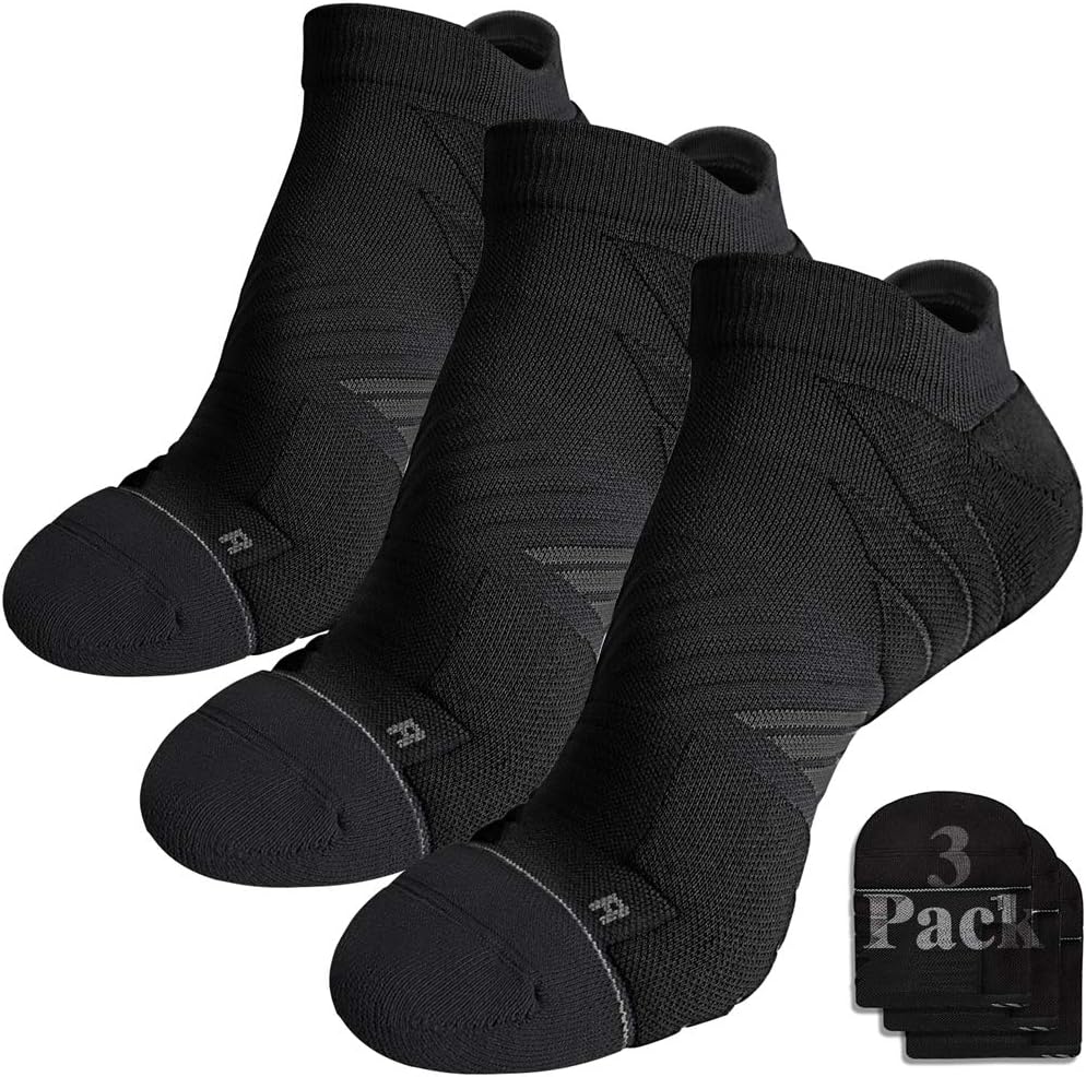 Hylaea Unisex Coolmax No Show Athletic Running Socks, Cushioned No Blisters