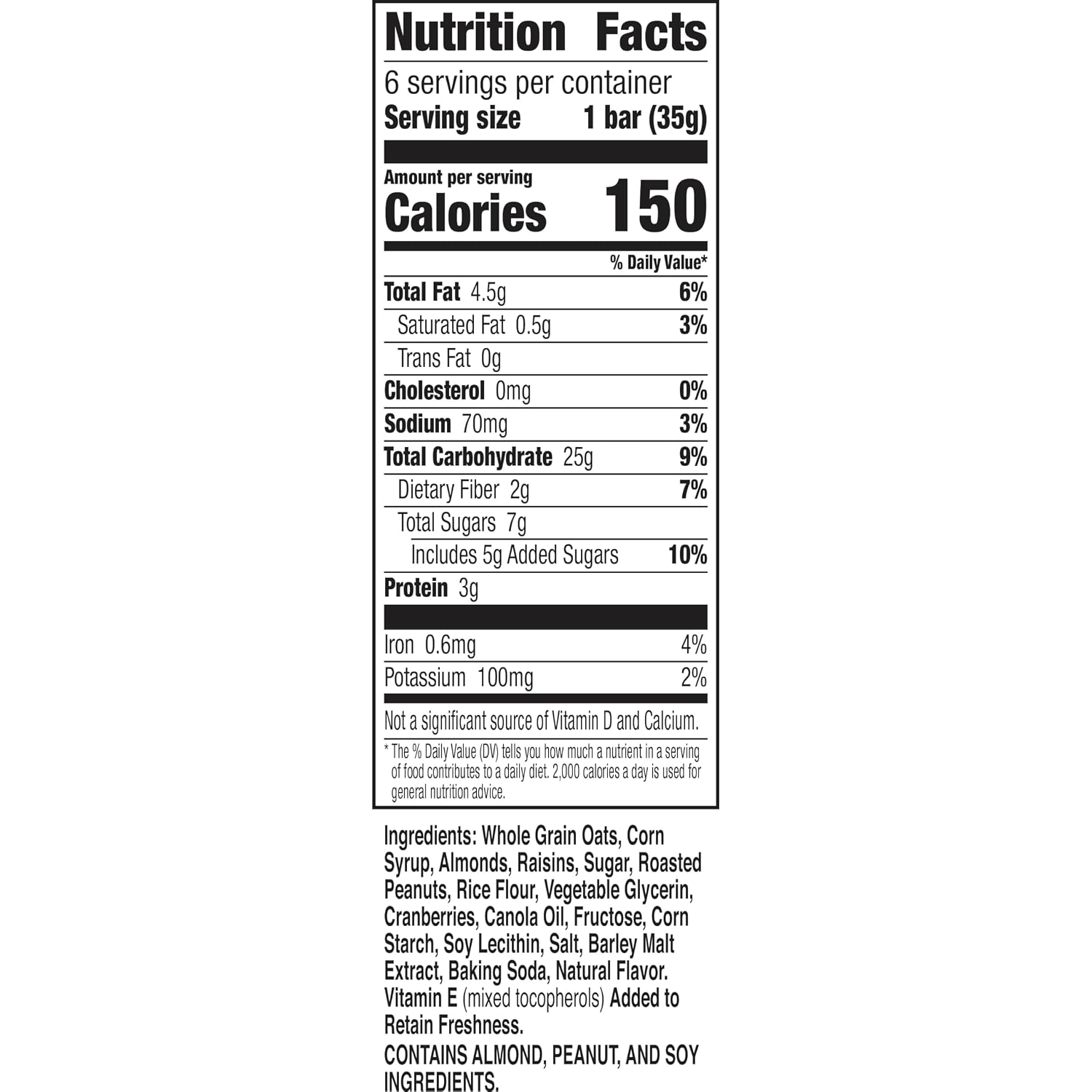 Nature Valley Almond Raisin & Cranberry Chewy Fruit & Nut Bar, 15 ct