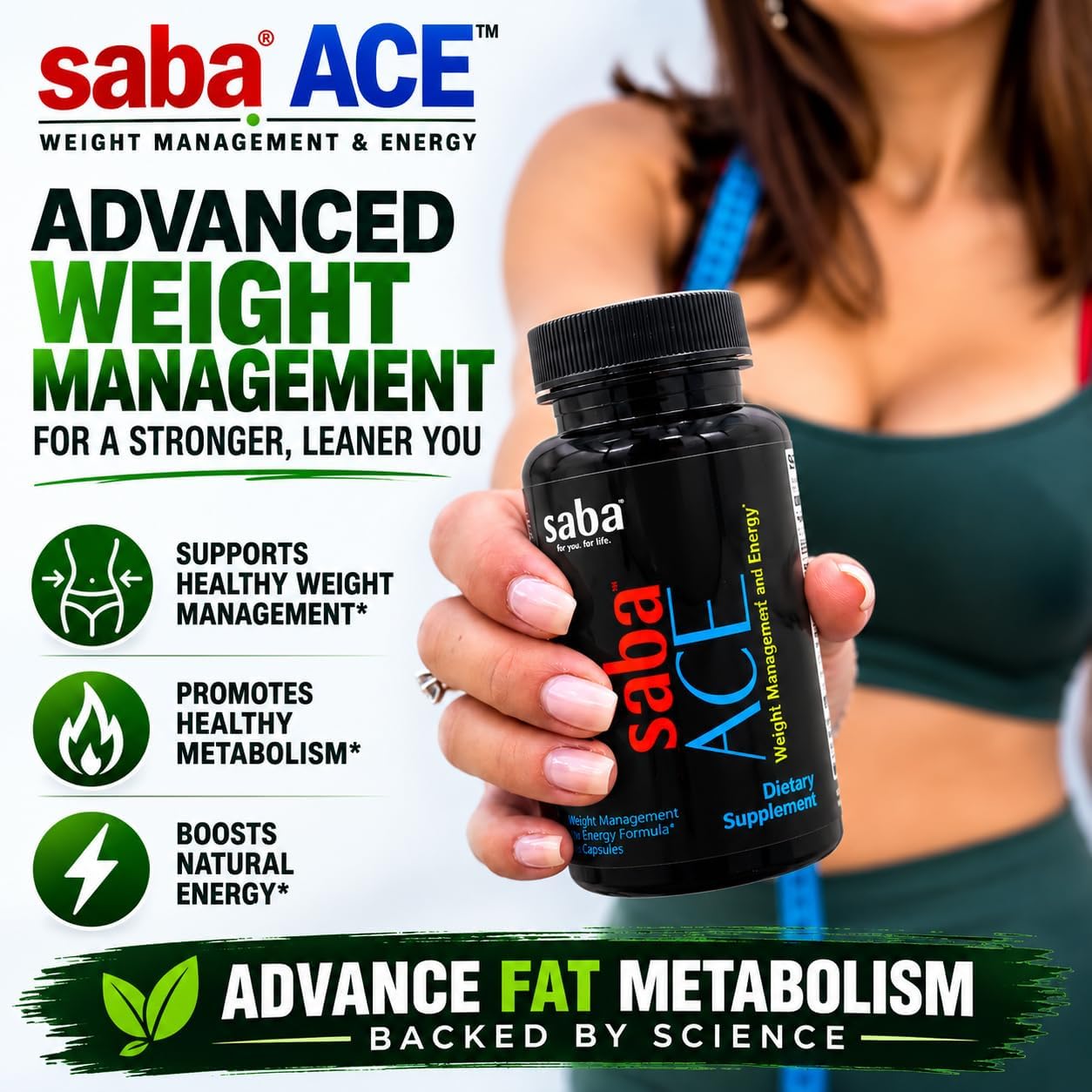 Appetite Control, Energy & Metabolism Support Supplement with Green Tea, TeaCrine®, Dynamine®