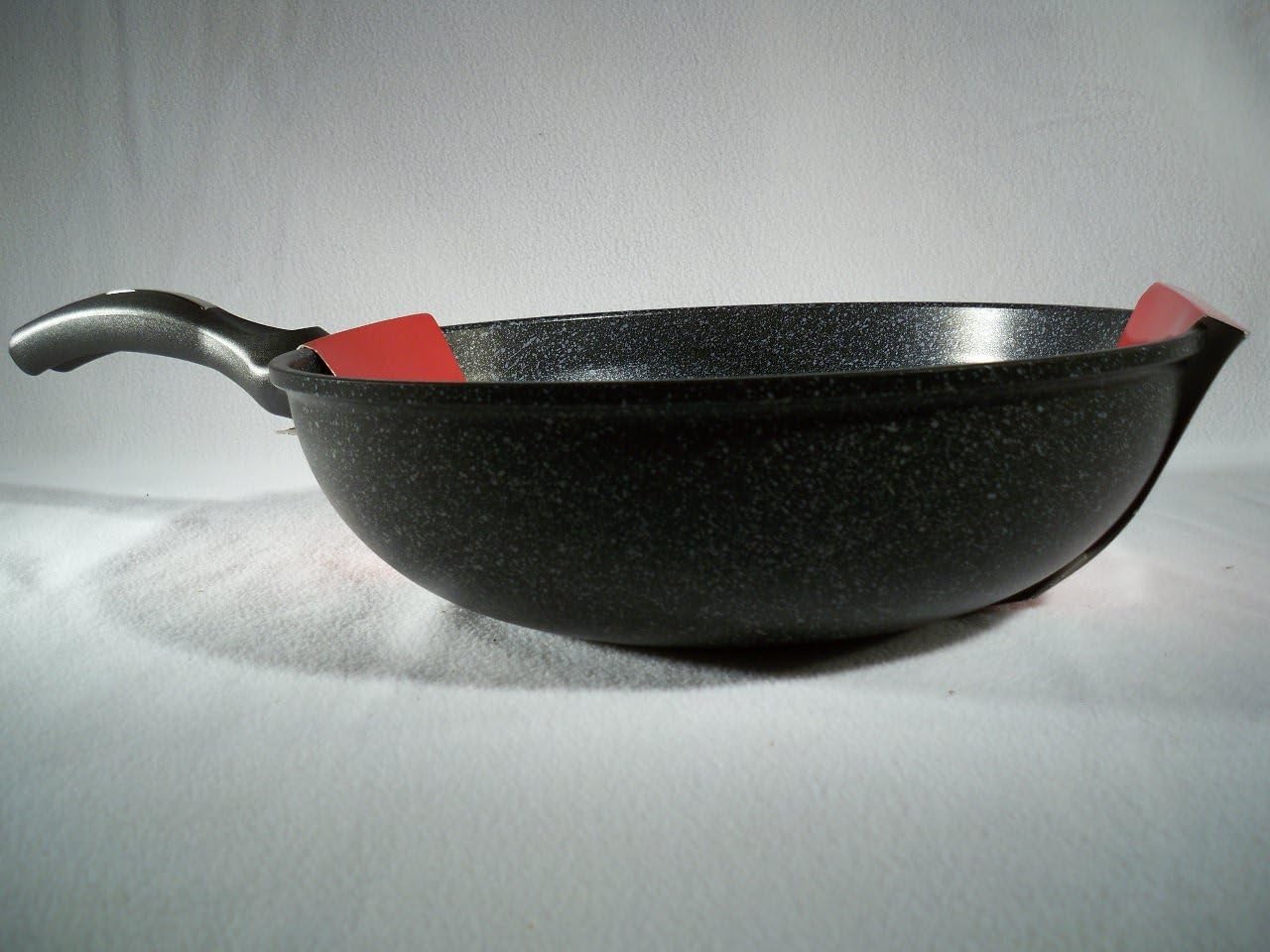 Ceramic Marble Coated Cast Aluminium Non Stick Wok 30 cm (12 inches)