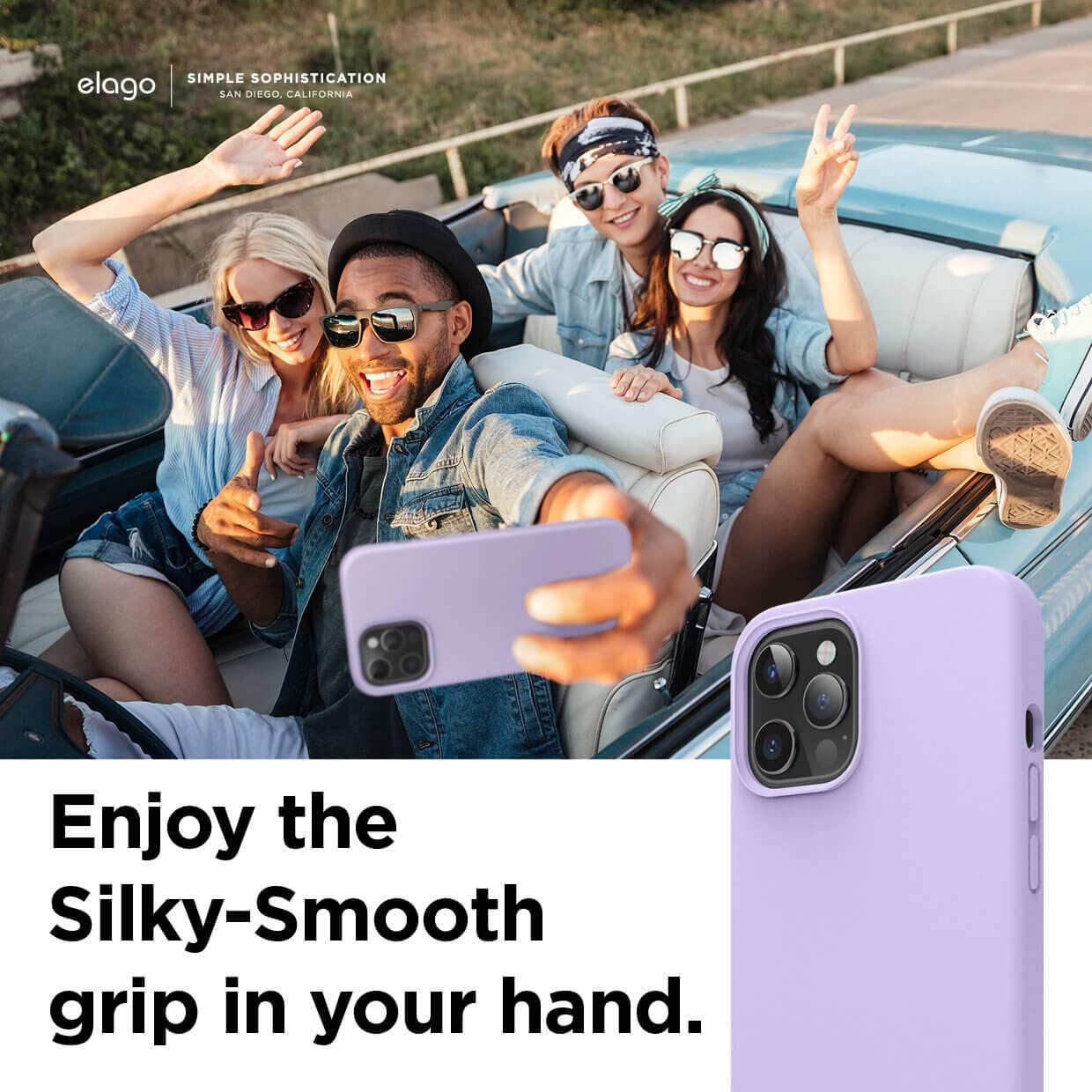 elago Premium Liquid Silicone Case for iPhone 12 Mini Lavender