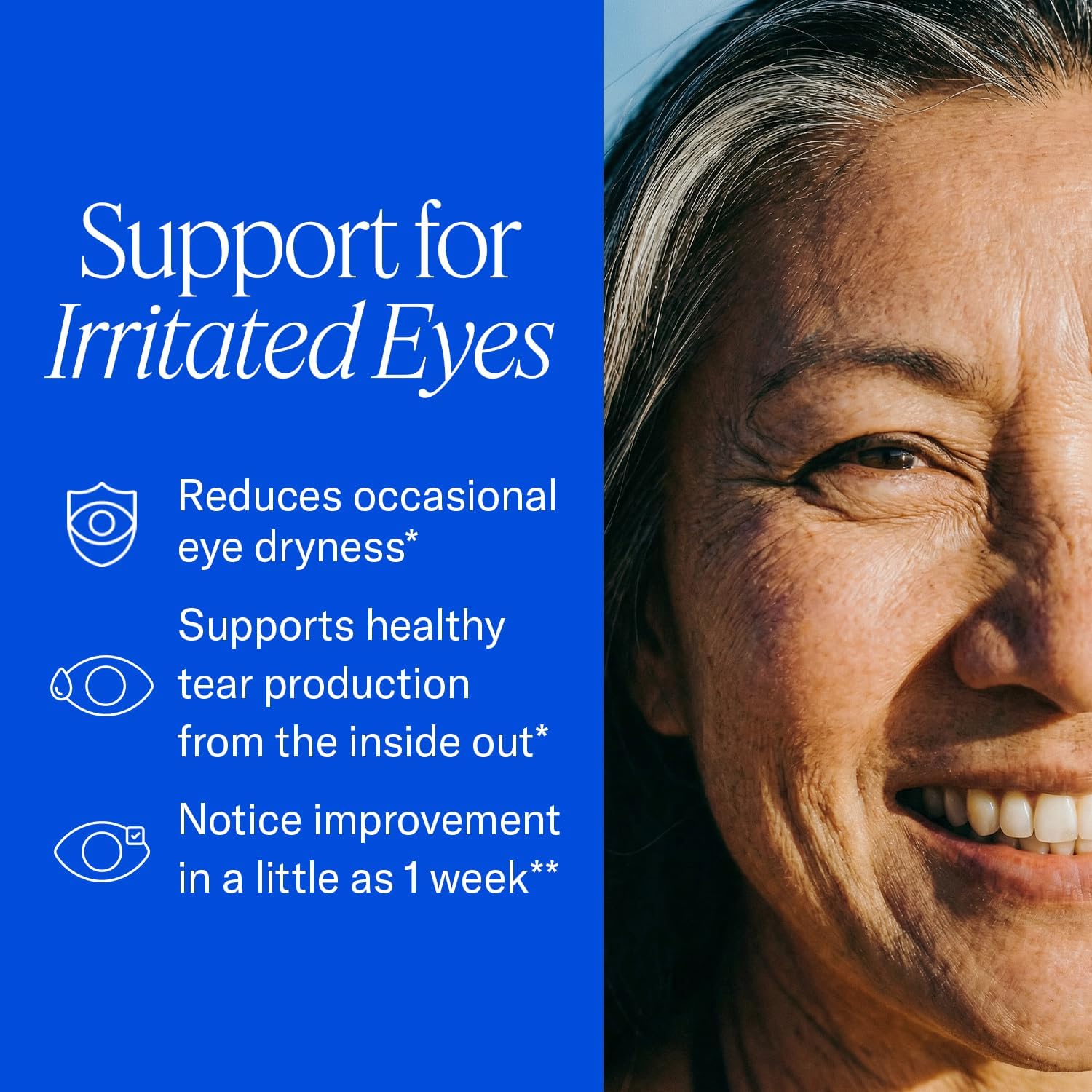 EyePromise EZ Tears Eye Vitamin - 60 Softgels, 30-Day Supply | Eye Supplements for Occasional Dryness & Irritation with Omega 3