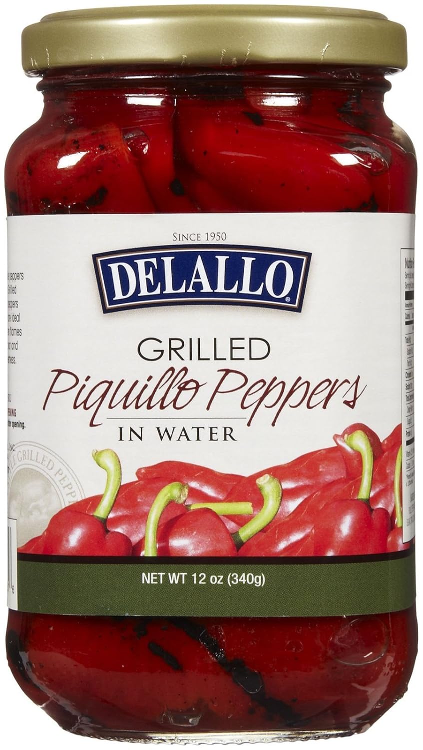 DeLallo Grilled Piquillo Peppers, 12oz Jar