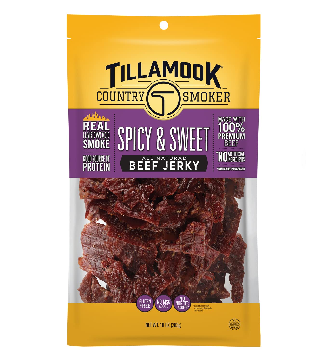 Tillamook Country Smoker Real Hardwood Smoked Beef Jerky, Teriyaki, 10 Ounce