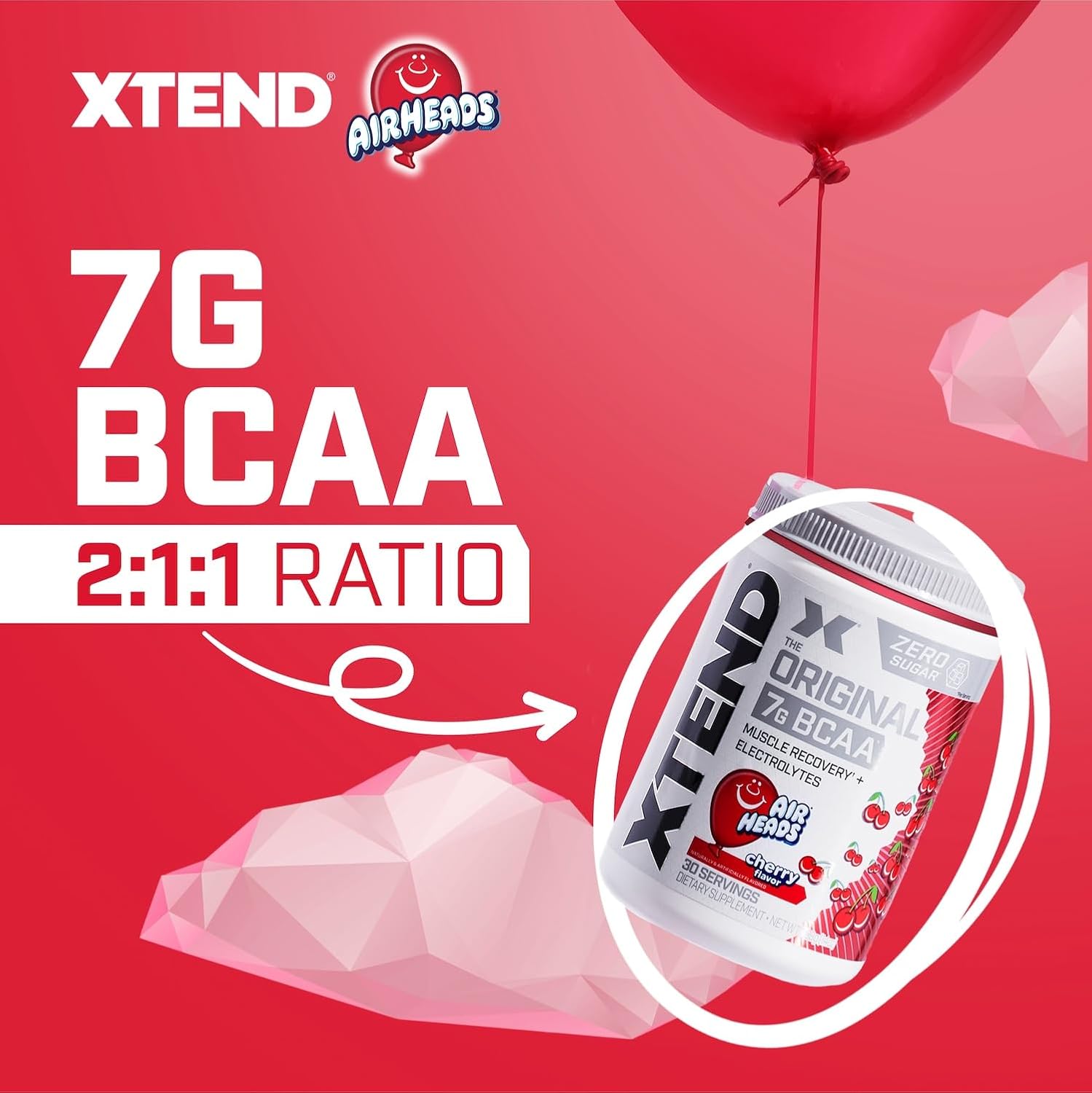 Xtend Original BCAA Powder, 7g BCAAs and 2.5g L-Glutamine for Muscle Recovery Hydration and Lean Muscle, Sugar Free Intra and Post Workout Drink with Electrolytes, Watermelon Explosion, 30 Servings