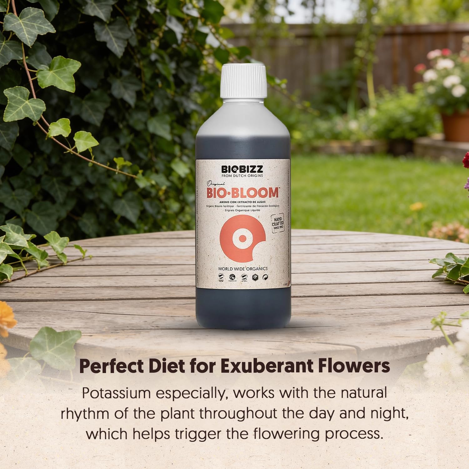 BioBizz 1L Bio-Bloom Liquid Fertiliser - Certified Organic Bloom Feed with Natural Sugar Beet Extract - Promotes Flowering, Fruiting & Resin Production - for Soil, Coco & Hydroponics