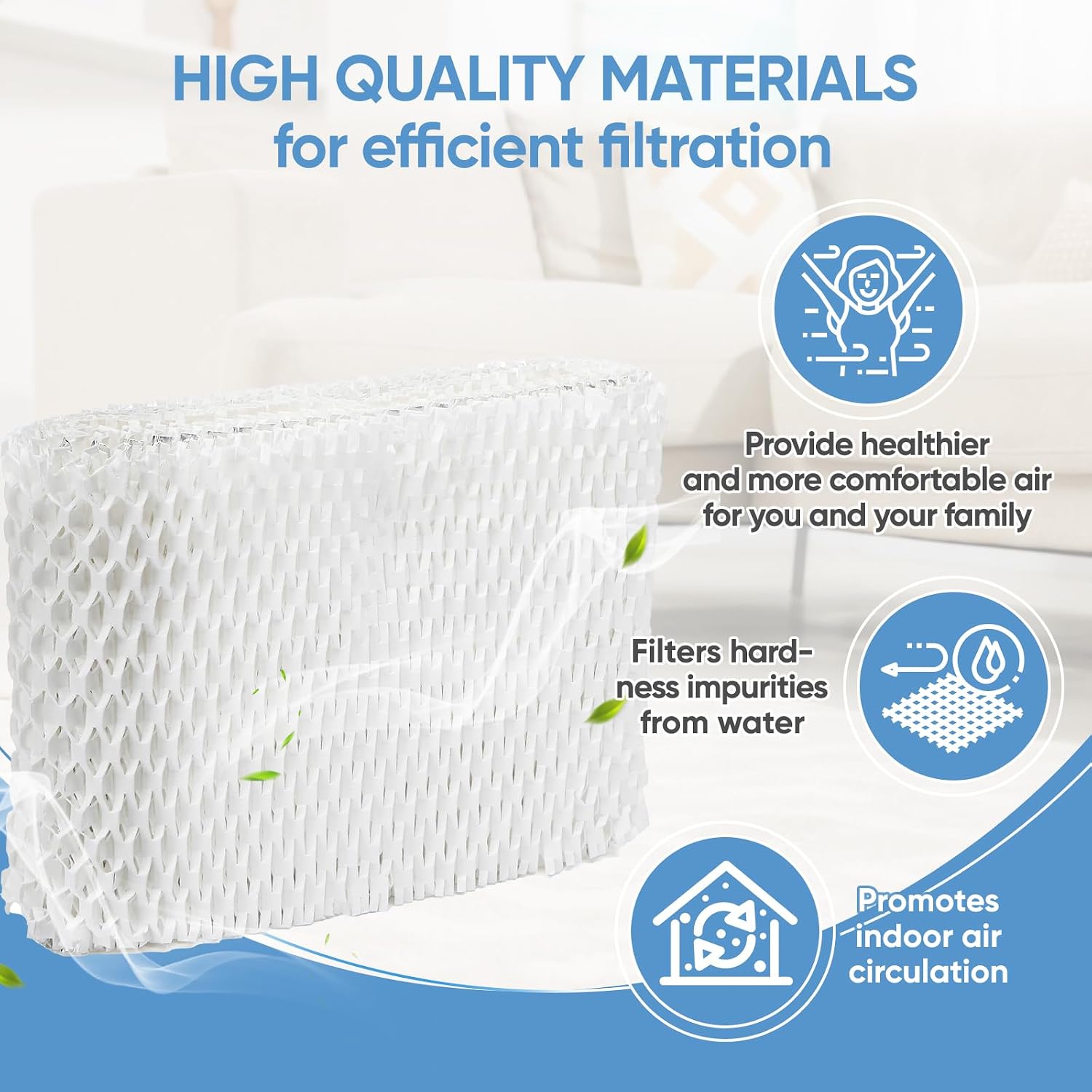 4 Pack WF2 Humidifier Wick Filter Replacement for Vicks Kaz V3500N V3700 V3100 V3900 Sunbeam 1118 1119 Series for Honeywell HCM-300T HCM-315T