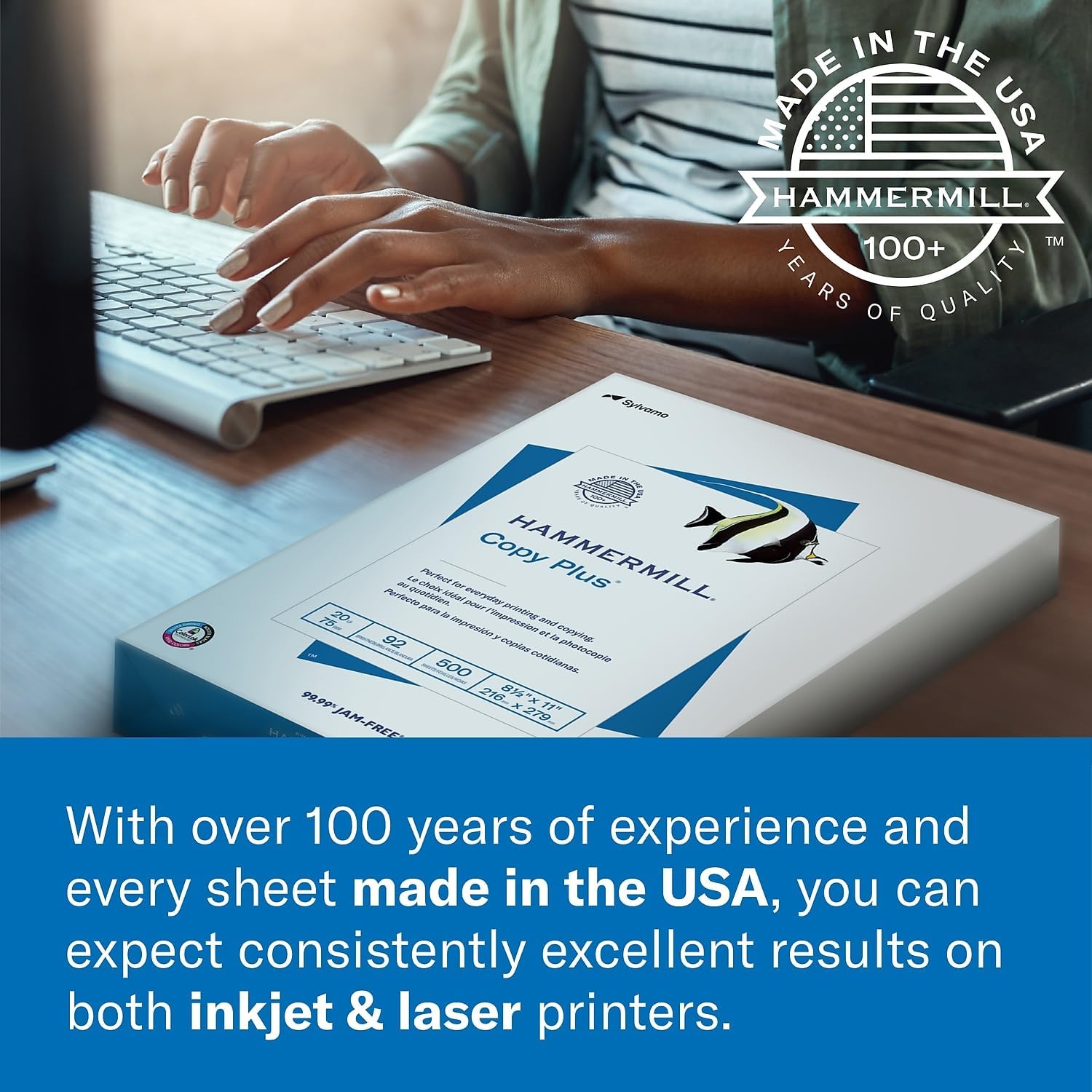 Hammermill Printer Paper, Premium Laser Print 32 lb, 8.5 x 11-98 Bright, Made in The USA, 104646R - 1 Ream (500 Sheets)