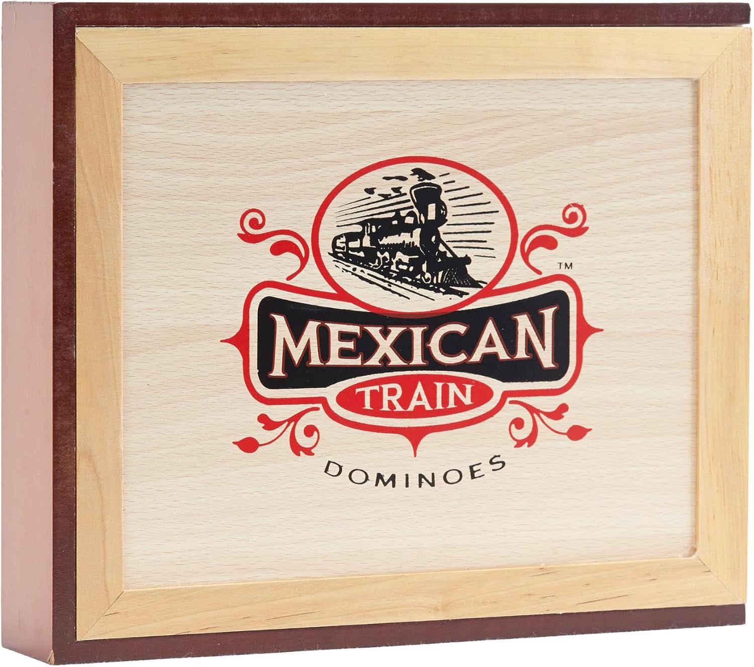 Front Porch Classics | Mexican Train Domino Set in Wooden Collector Box from Front Porch Classics for 2 to 8 Players Ages 8 and Up