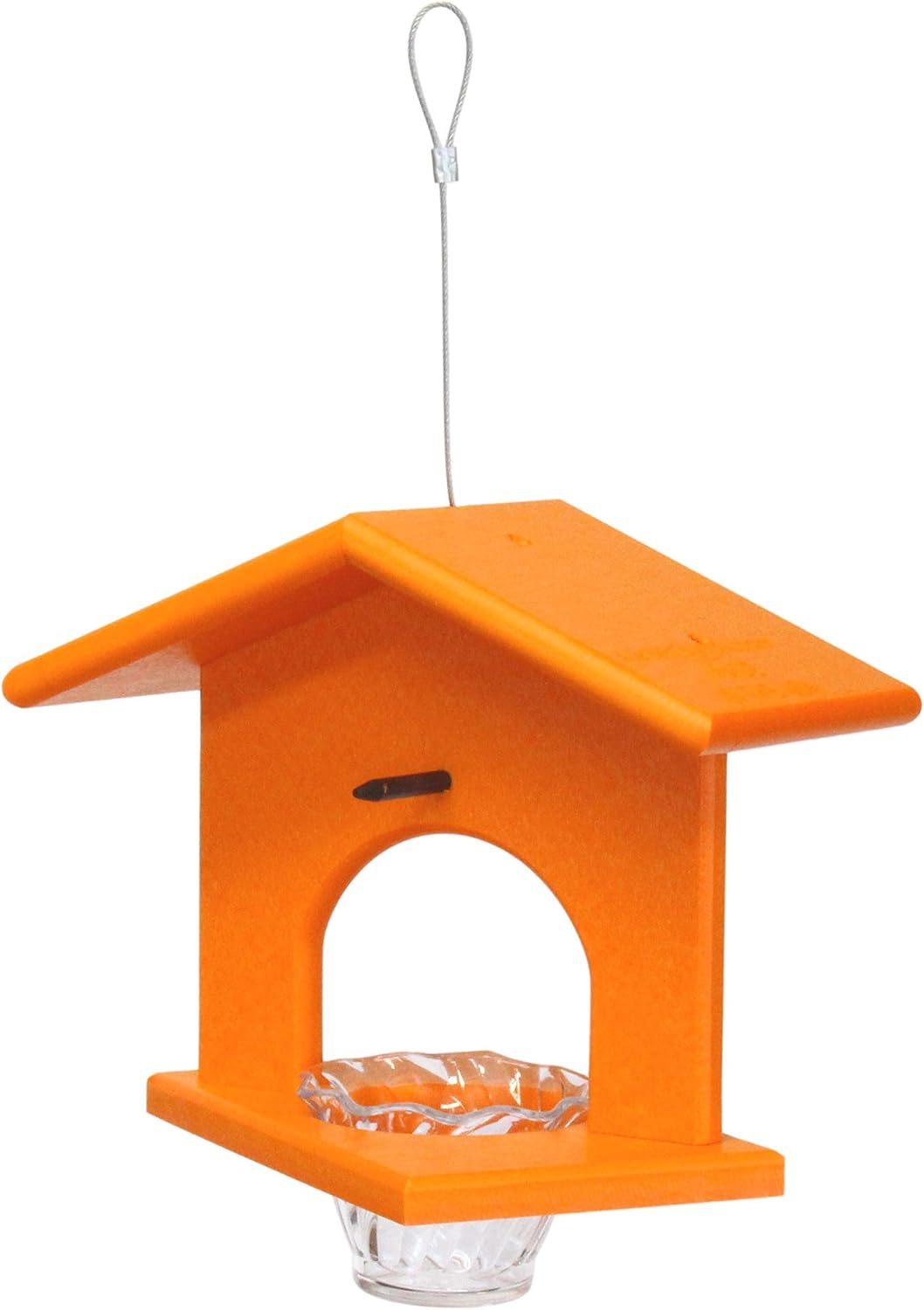 Oriole Bird Feeder, Poly Lumber Hanging Oriole Jelly Feeder (Black/Orange)