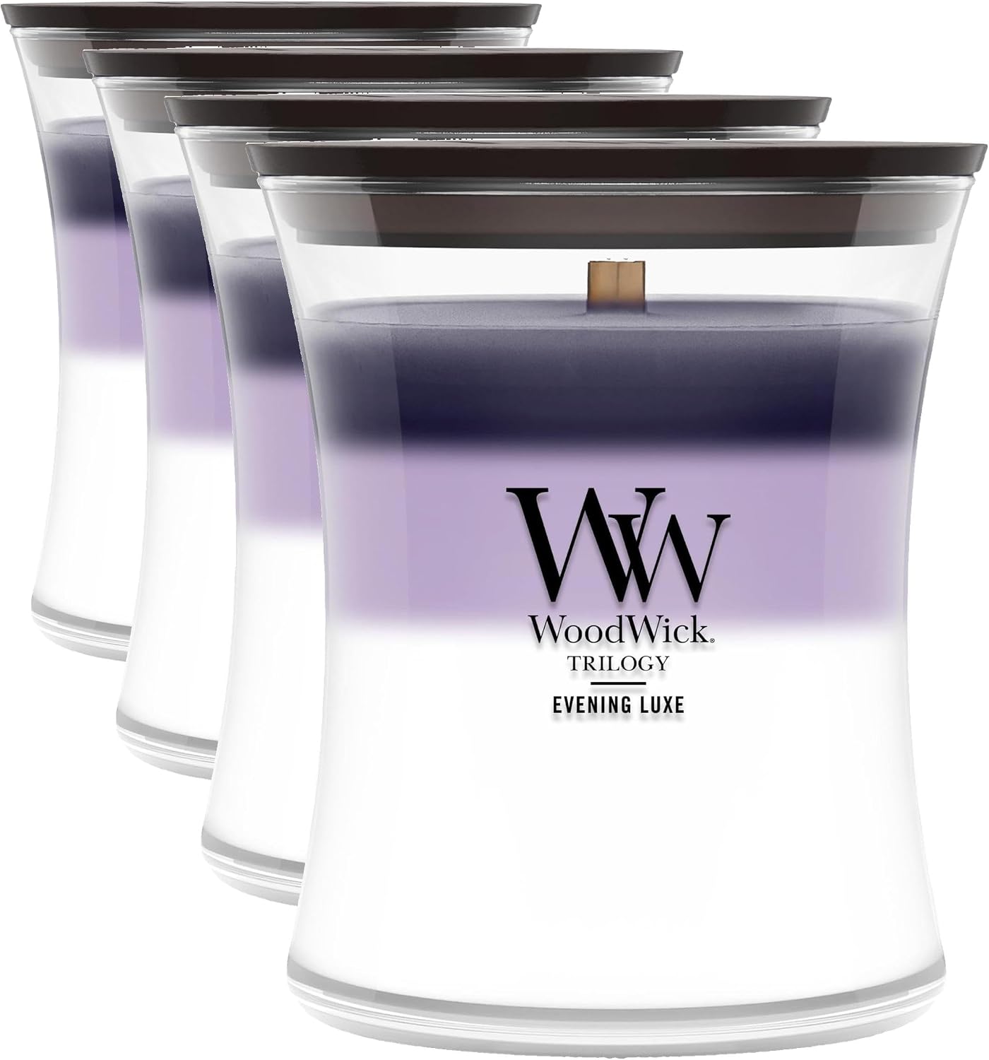 WoodWick Café Sweets Trilogy Holiday Candle Gifts for Women and Men, 9.7 oz Medium Hourglass Trilogy Candle with Crackling Wick