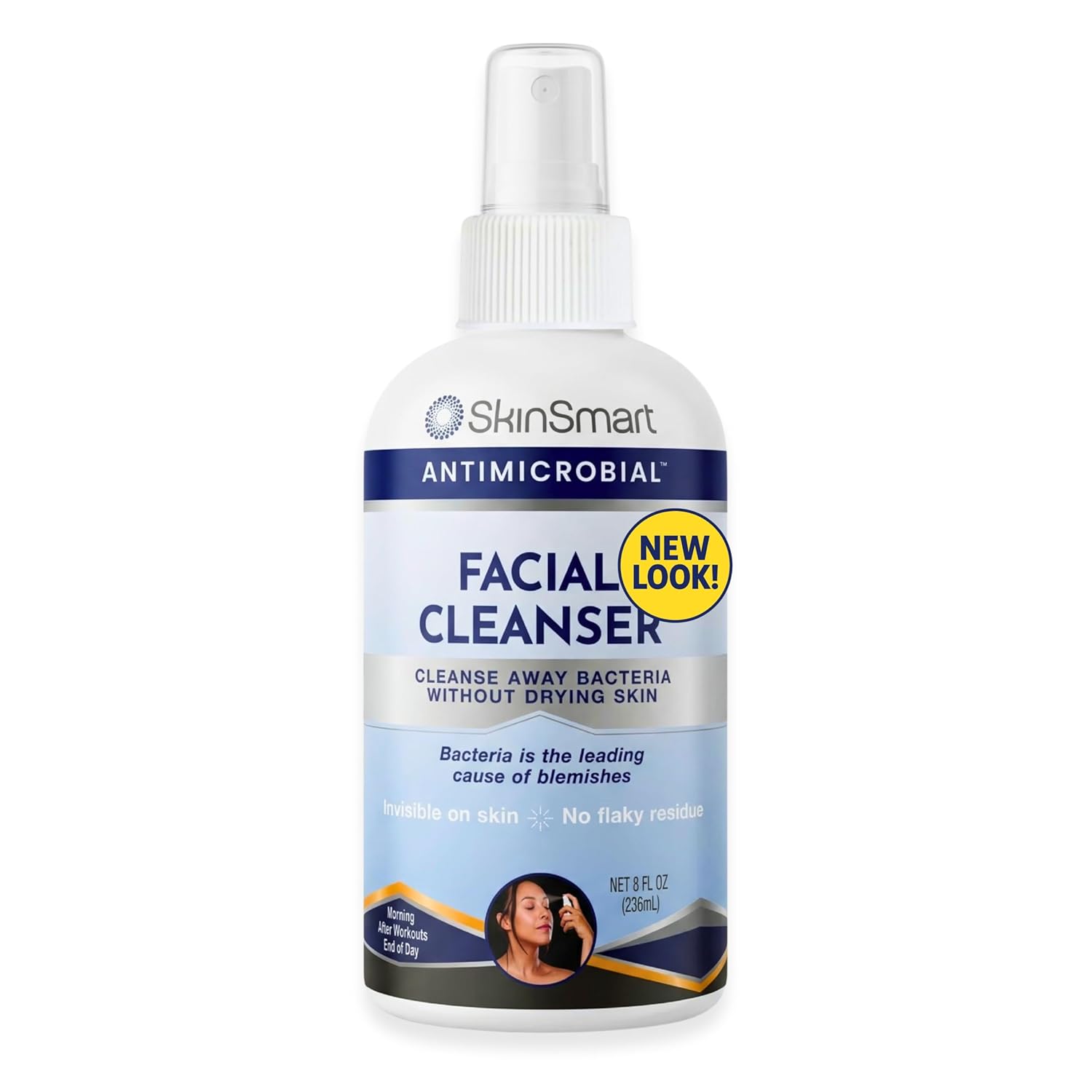 SkinSmart Antimicrobial Facial Cleanser for Breakouts and Blemishes, 8 oz