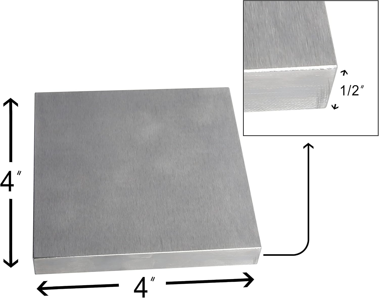 HimaPro Hardened Steel Bench Block, Flat Anvil, 4" x 4" x 1/2" | For Jewelry Making, Metal Stamping and Metalworking, Smooth Polished Faces