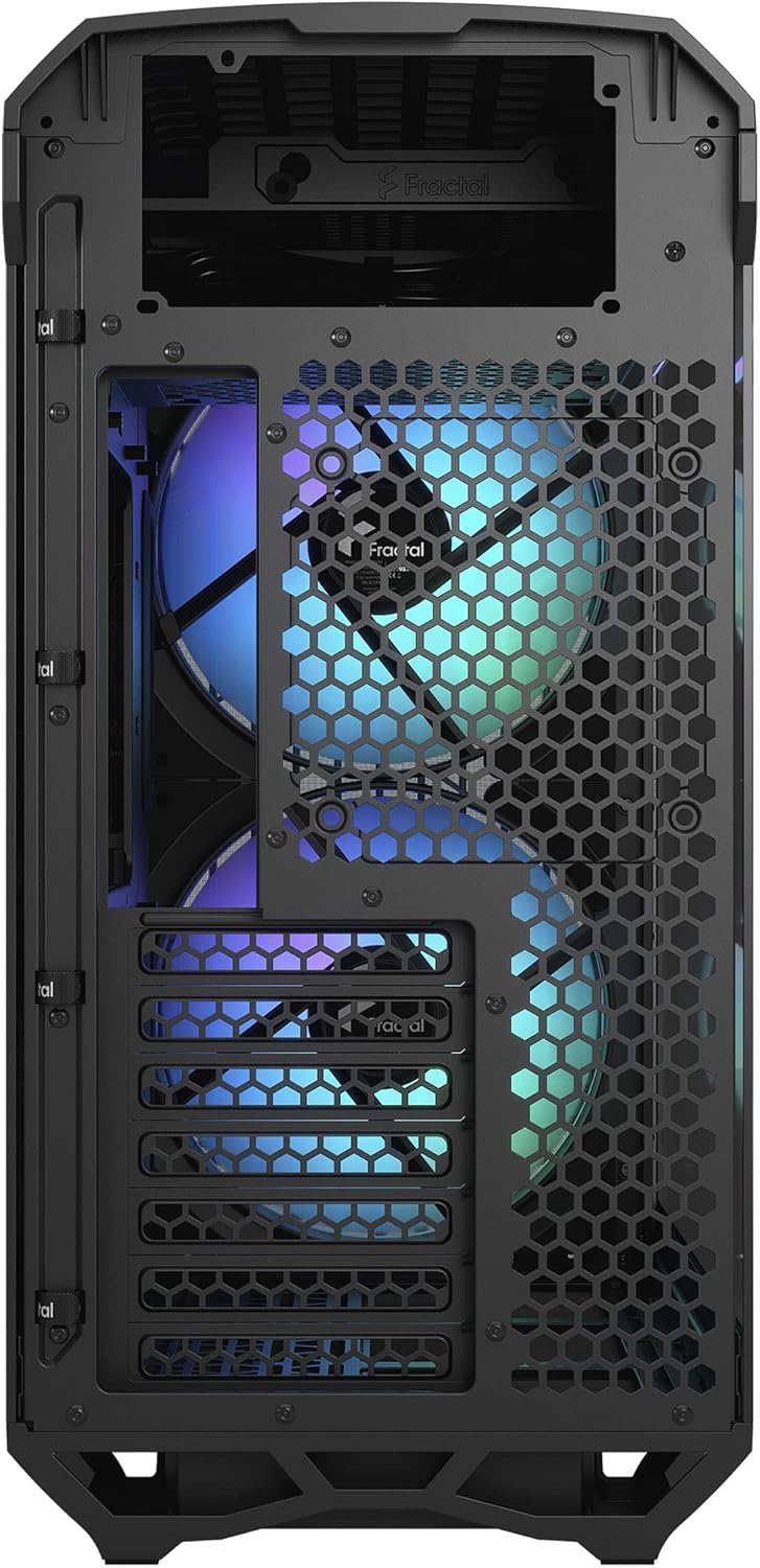 Fractal Design Torrent Compact RGB Black - Light Tint Tempered Glass Side Panels - Open Grille for Maximum air Intake - Two 180mm RGB PWM Fans