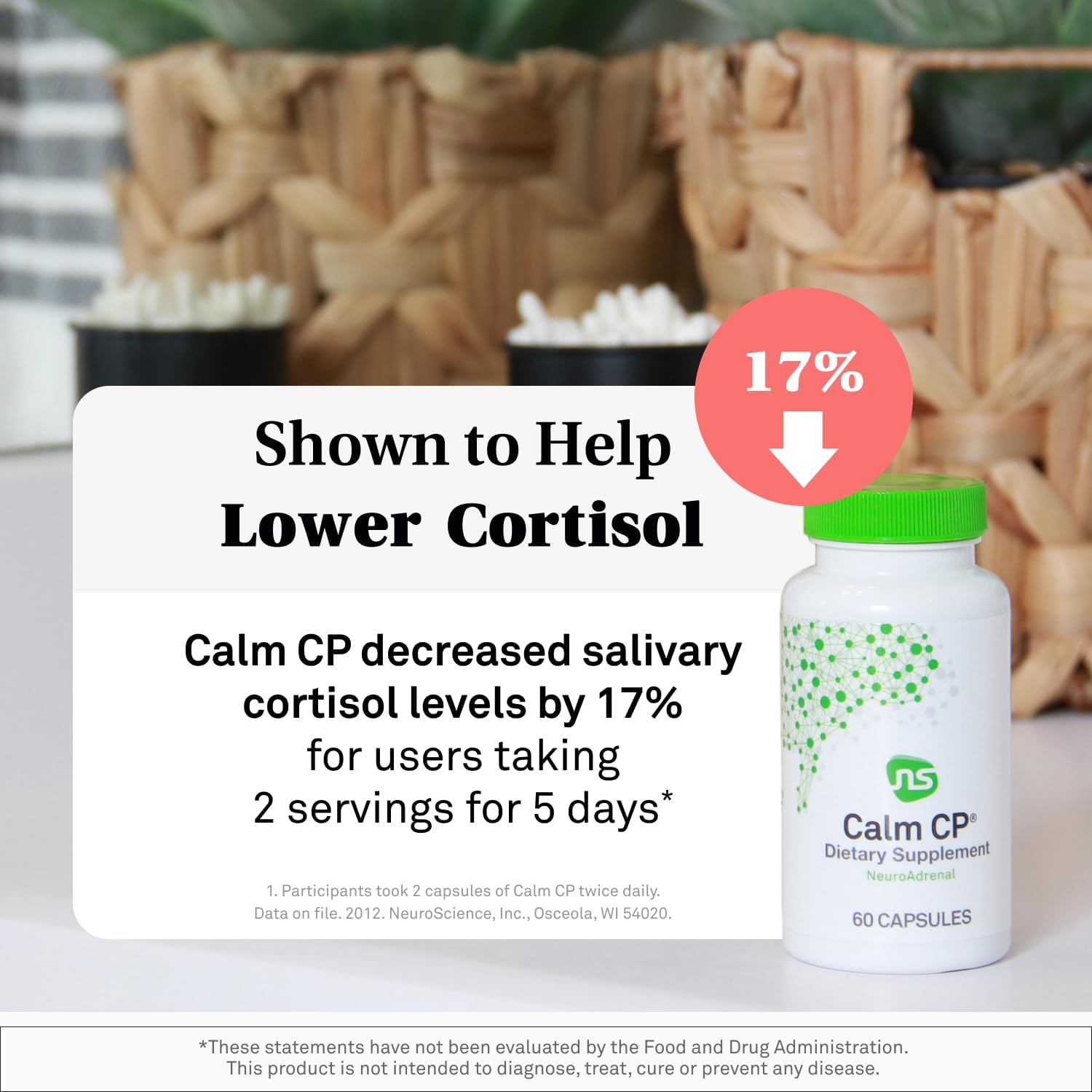 NeuroScience Stress & Sleep Bundle, Alpha GABA PM 60 ct + Calm CP 60 ct