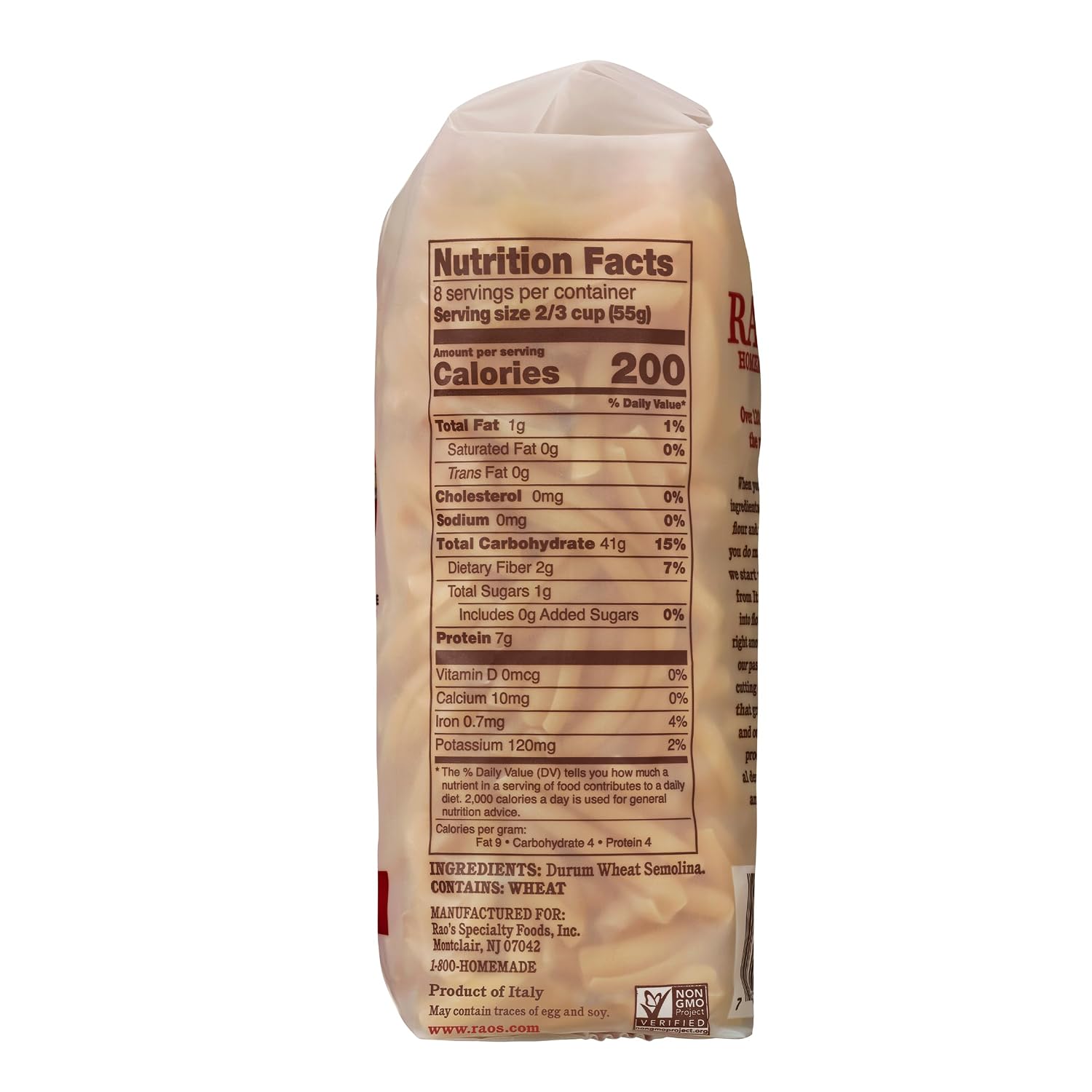 Rao's Homemade Farfalle Pasta, 16 Oz Bag