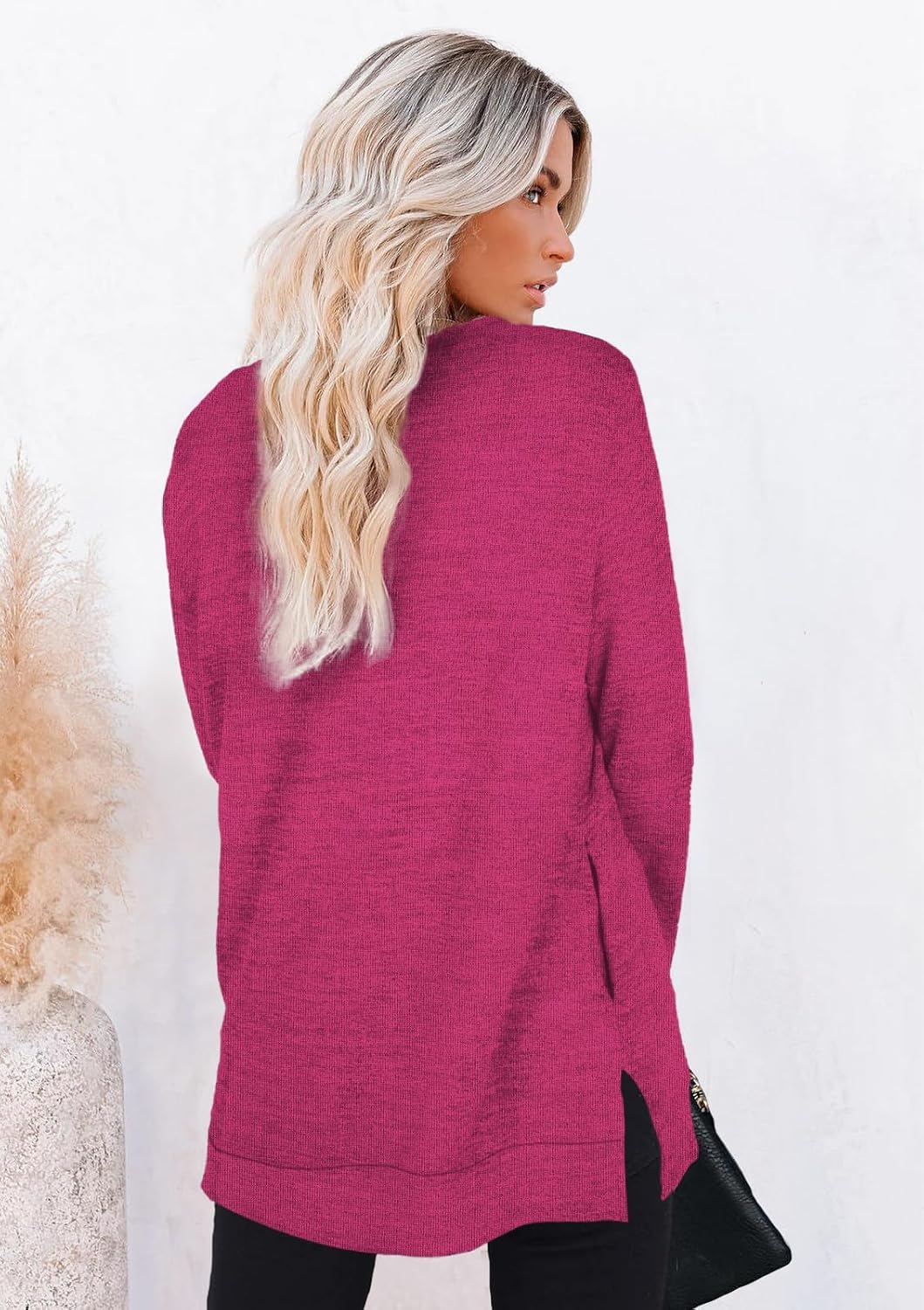 XIEERDUO Womens Casual Sweatshirts Long Sleeve Shirts Oversized With Pocket Tunic Tops S-3XL