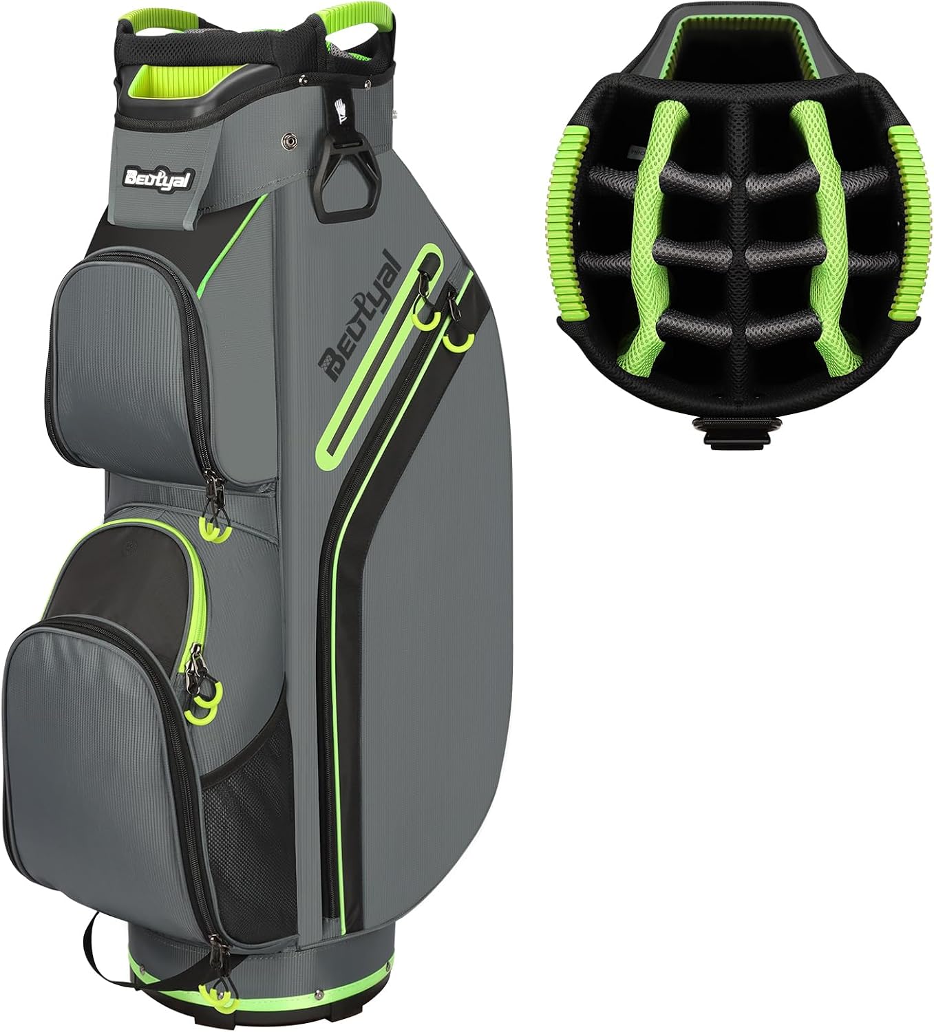 15-Way Golf Cart Bag, Lightweight Golf Club Bag for Men with Cooler | 15 Separate Compartments Easy Club Access Multiple Storage Pockets Cart Strap Channel Beverage Storage and Carry Handles