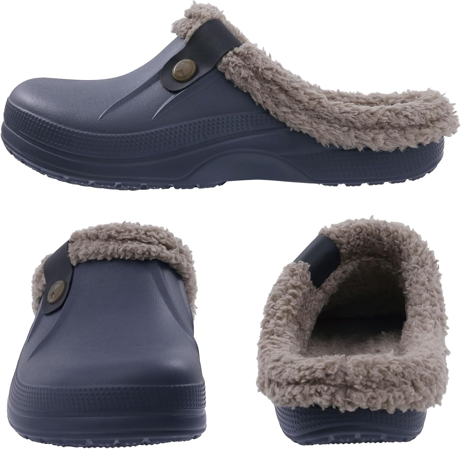 Beslip Fur Lined Clogs for Women & Men Fuzzy Slippers with Memory Foam