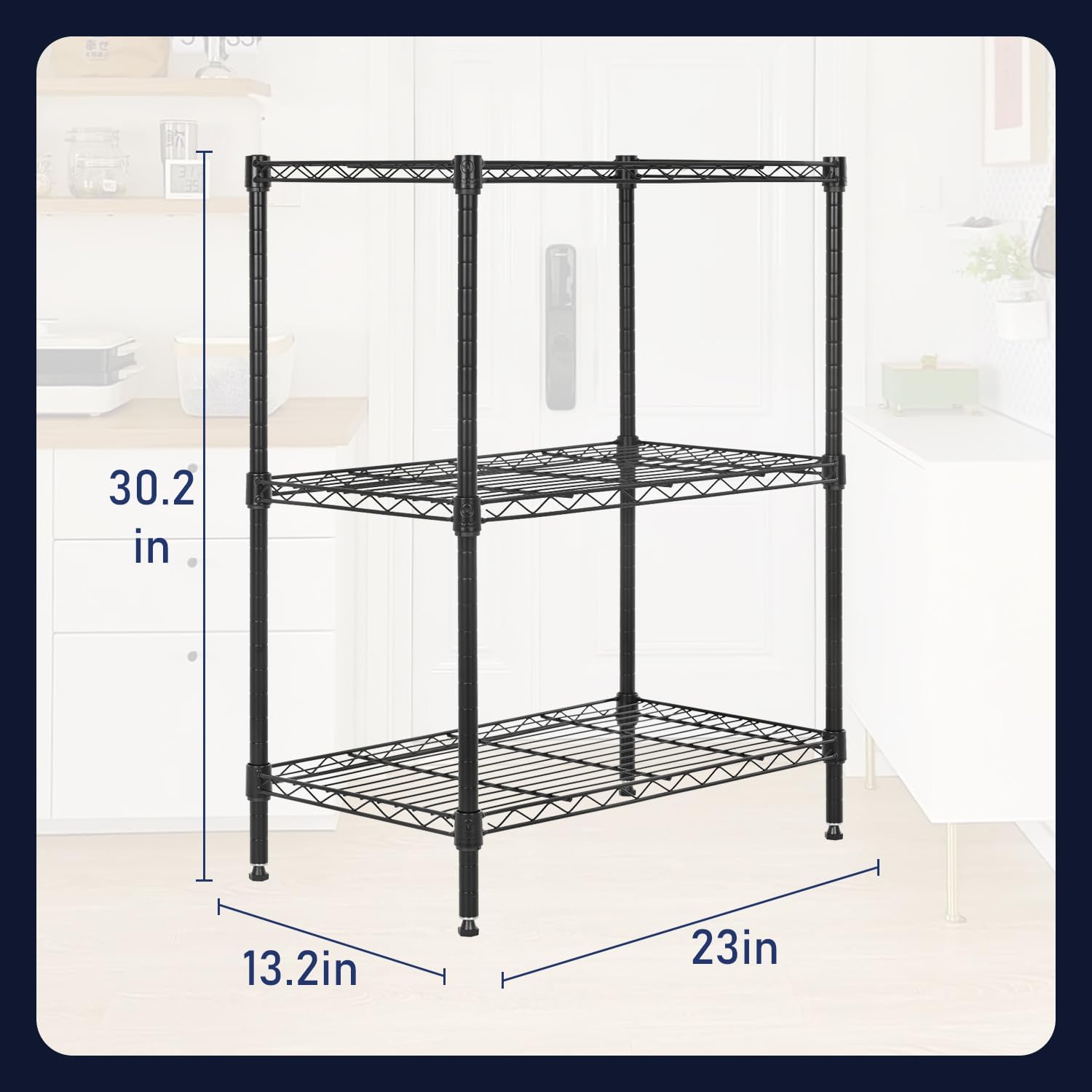 PayLessHere | 6-Tier Wire Shelf with Wheels | 45"x18"x82" | Black