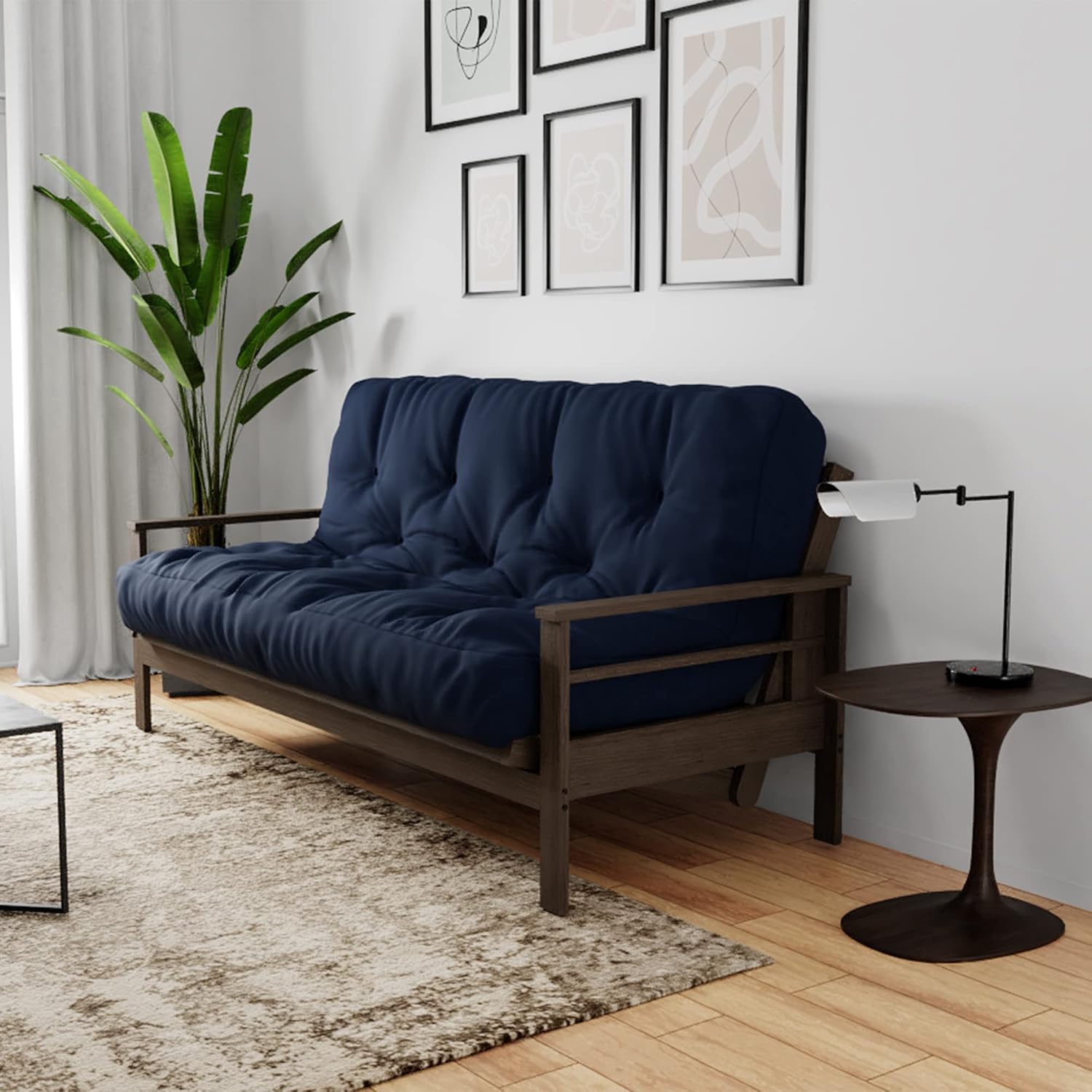 Royal Sleep Products by The Futon Factory 12 inch Foam Futon Mattress - Solid Black Fabric - Full Size - CertiPUR Certified Foams - Made in USA - (Frame not Included)