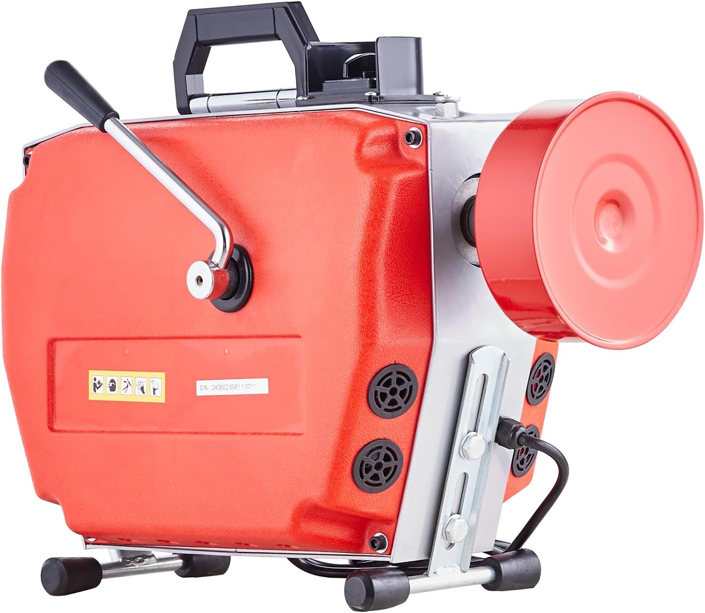 VEVOR 66FT x 5/8 Inch Drain Cleaner Machine, 250W Electric Sewer Snake Auger Manual Feed - with 7 Cutters, 2 Steel Cables (66' x 5/8" and 15' x 3/8")& CW/CCW Control for 1.6" to 4" Pipes