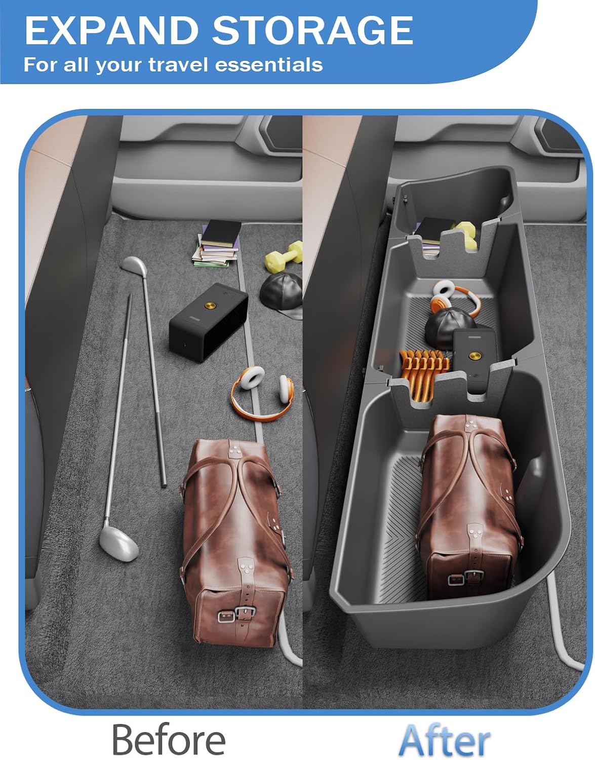FengYu Under Seat Storage Box for 2015-2026 Ford F-150 F150 SuperCrew Cab | 2017-2026 F-250/F-350/F-450/F-550 Super Duty,F-150 Rear Underseat Storage Truck Organizer Tool Box