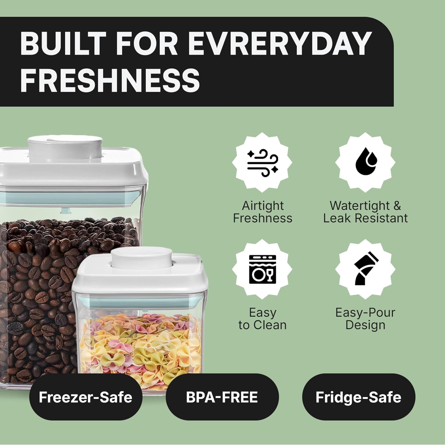 Bop Top Airtight Food Storage Containers | Pop-Top Lid | 16.5 Cups / 135 Oz