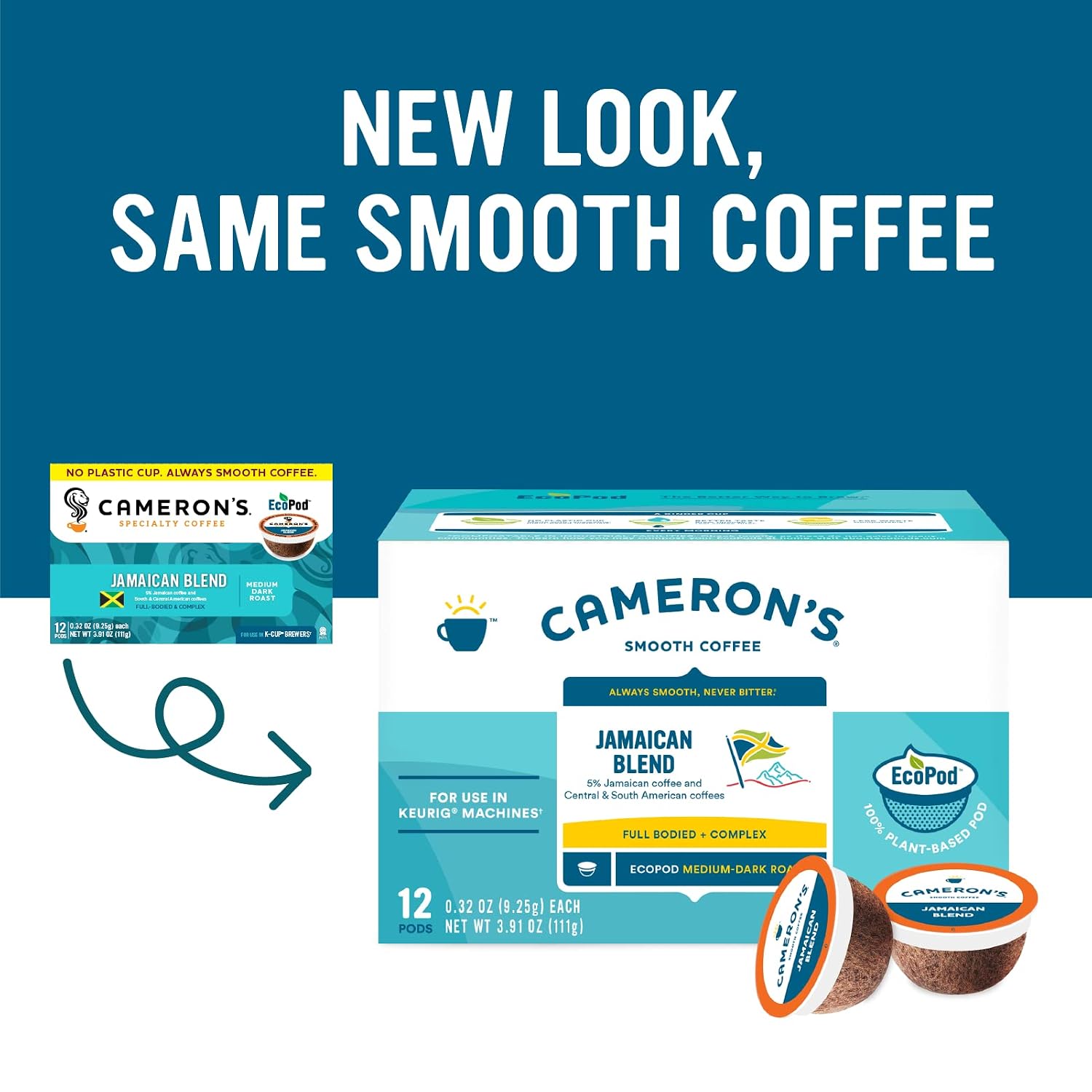 Cameron's Coffee Single Serve Pods, Jamaican Blend, 12 Count (Pack of 1)