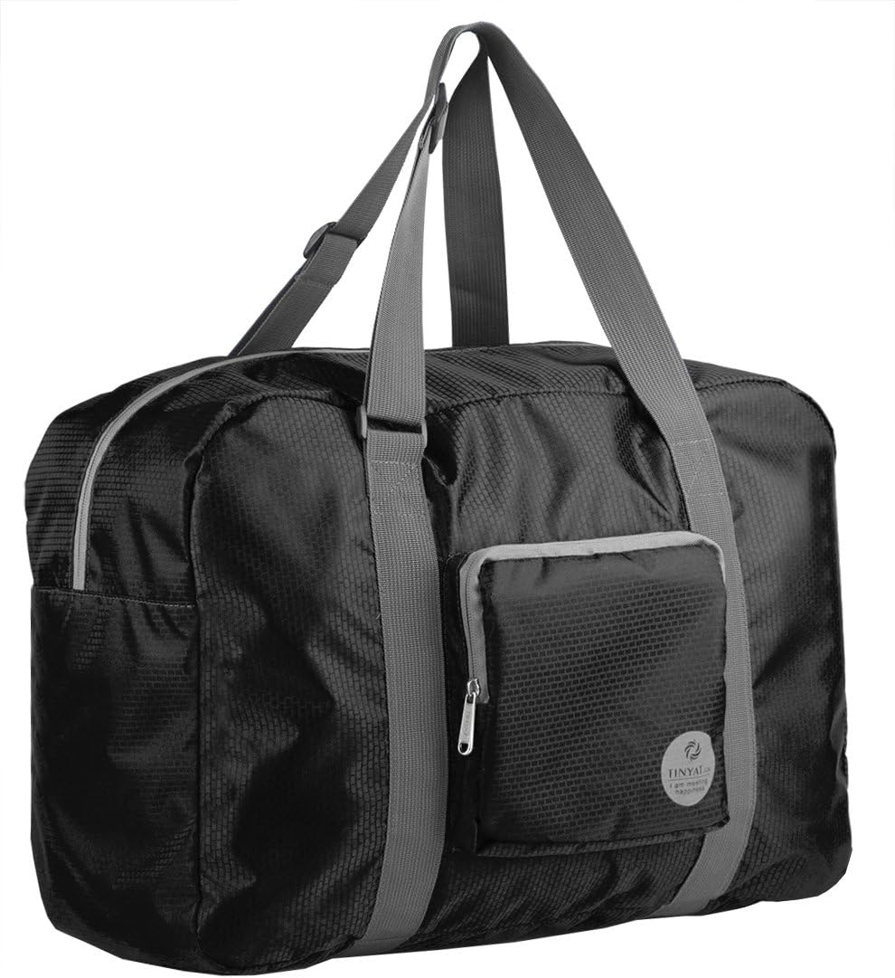 WANDF Foldable Personal Item Bag, Carry on Travel Duffle Bag | Frontier Airline Underseat Fit, 18x14x8 inches, Weekend Overnight Trips, Packable