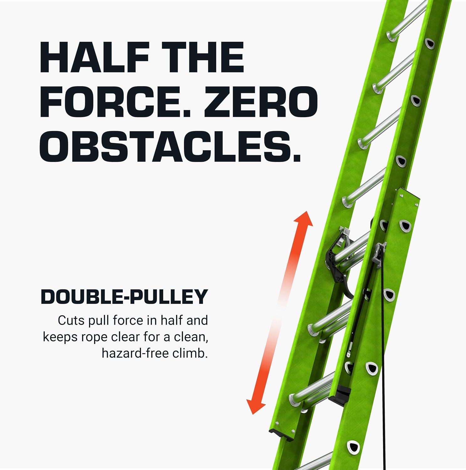 Little Giant HyperLite 16', Extension Ladder, Fiberglass | Lightweight Fiberglass Extension Ladder, Non-Conductive, For Electricians and Contractors