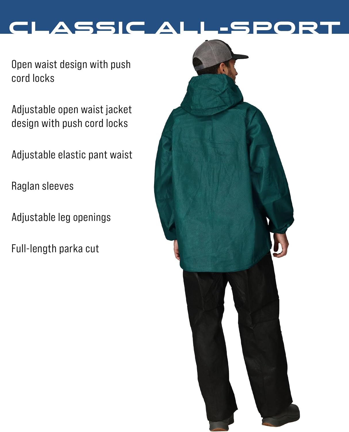 FROGG TOGGS Men's Classic All-Sport 3-Layer Waterproof Breathable Rain Suit | 2-Piece Rainwear, Adjustable Hood Raincoat, Rain Pants Ideal for Fishing, Golf, Motorcycling, Hunting, Camping, Outdoors