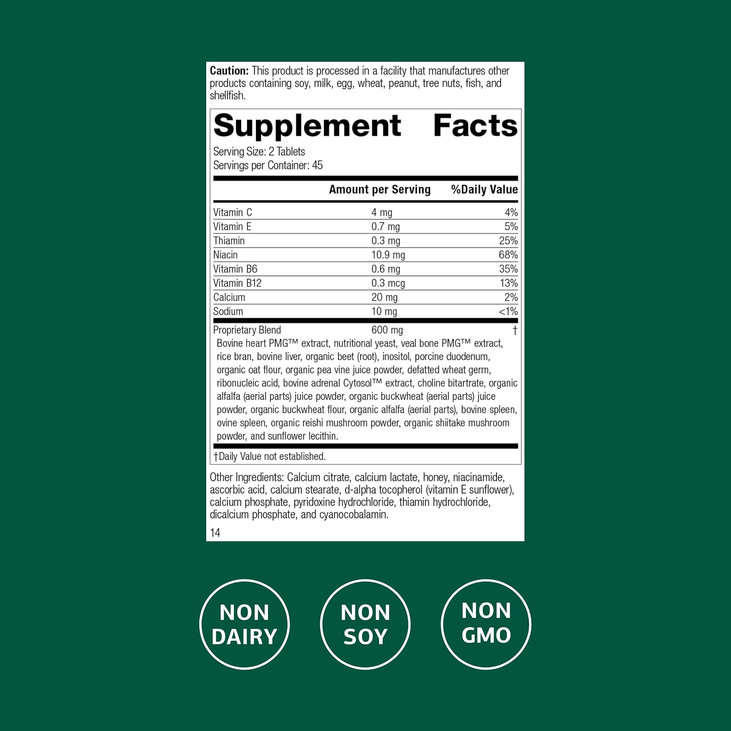 Standard Process Vasculin - Supplement for Cardiovascular & Healthy Heart Support - Supports Collagen Formation & Heart Health - Non-Dairy & Non-Soy