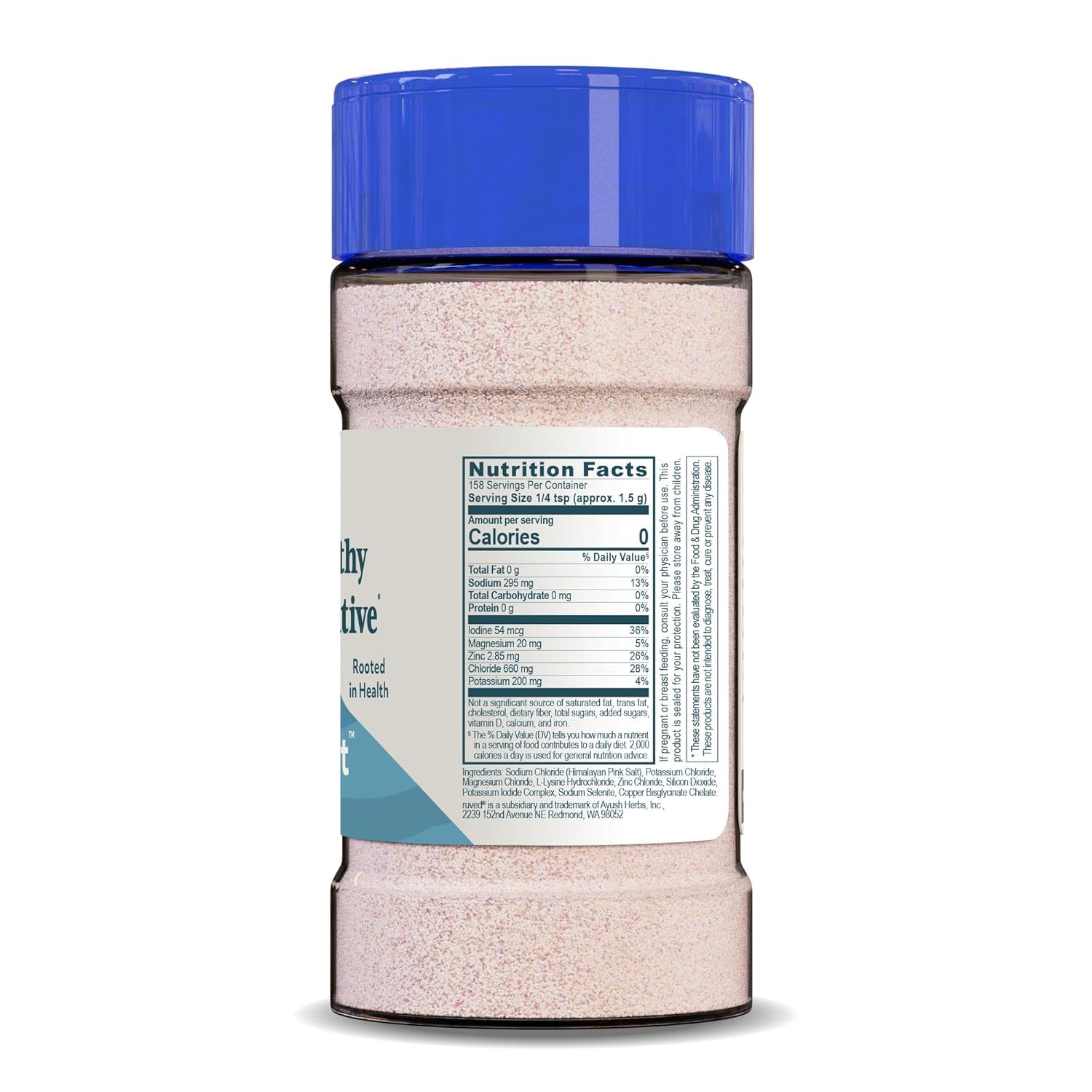 ruved Wright Salt, Fine Himalayan Pink Salt, Finely Ground, 8.4 Ounces