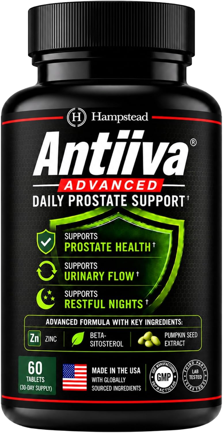 Hampstead Labs Advanced Men Prostate Support Beta Sitosterol 400mg 60 Tab | Promotes bladder health, healthy urinary flow & everyday comfort with Zinc. No Saw Palmetto.