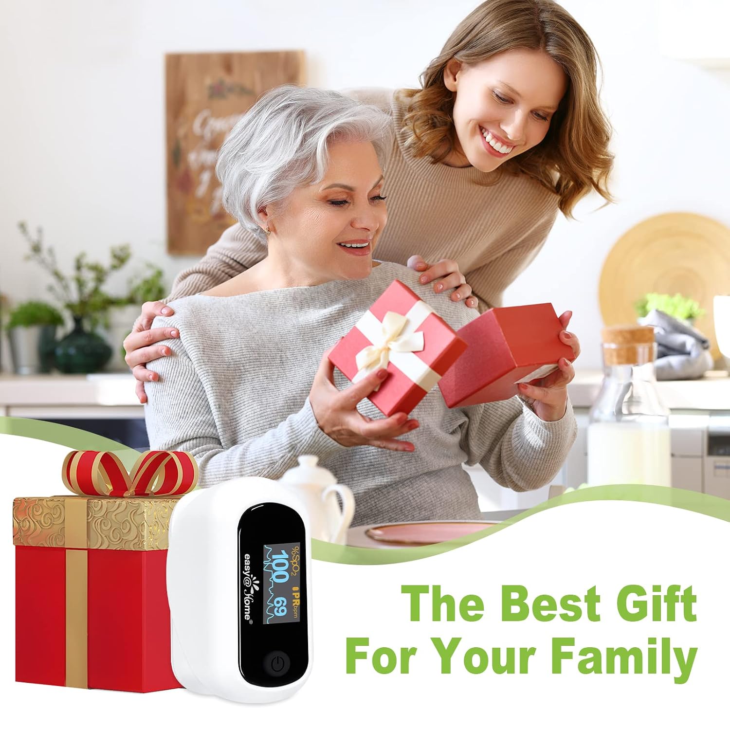 easy@Home Fingertip Pulse Oximeter - SpO2 & Heart Rate Monitor EHP035