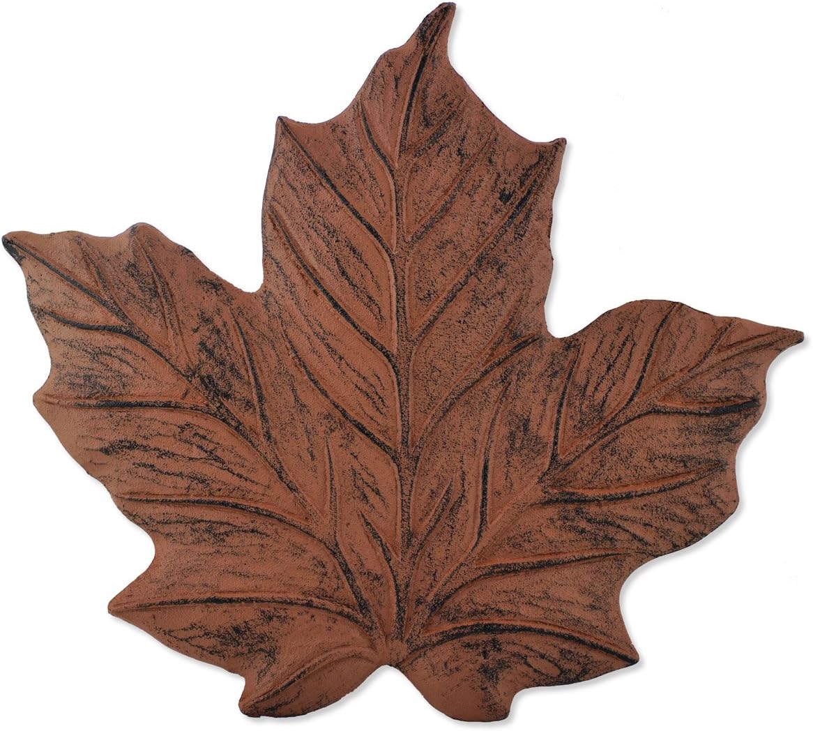 Sunset Vista Designs Wilderness Wonders Cast Iron Maple Leaf Stepping Stone, 11-1/2 by 12-Inch Brown