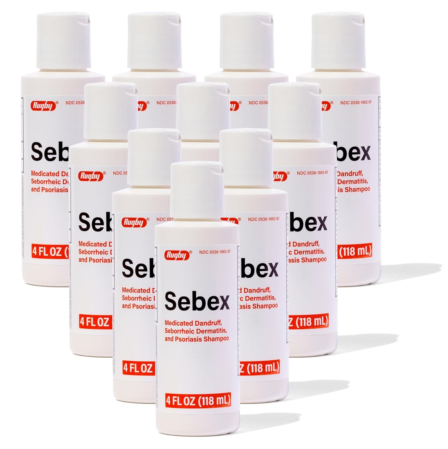 Rugby Sebex Medicated Dandruff Shampoo for Women and Men - 2% Sulfur and 2% Salicylic Acid Anti-Dandruff Shampoo - Helps With Symptoms of Seborrheic Dermatitis and Psoriasis - 4 Oz. (1 Pack)